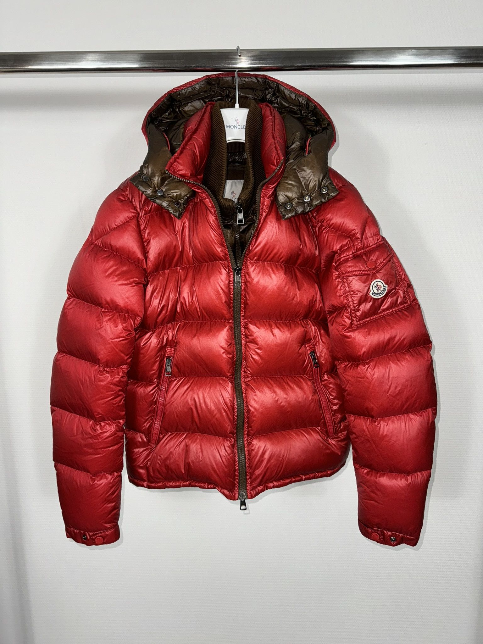 image of Moncler Jacket Zin Size 2 Red, Men's