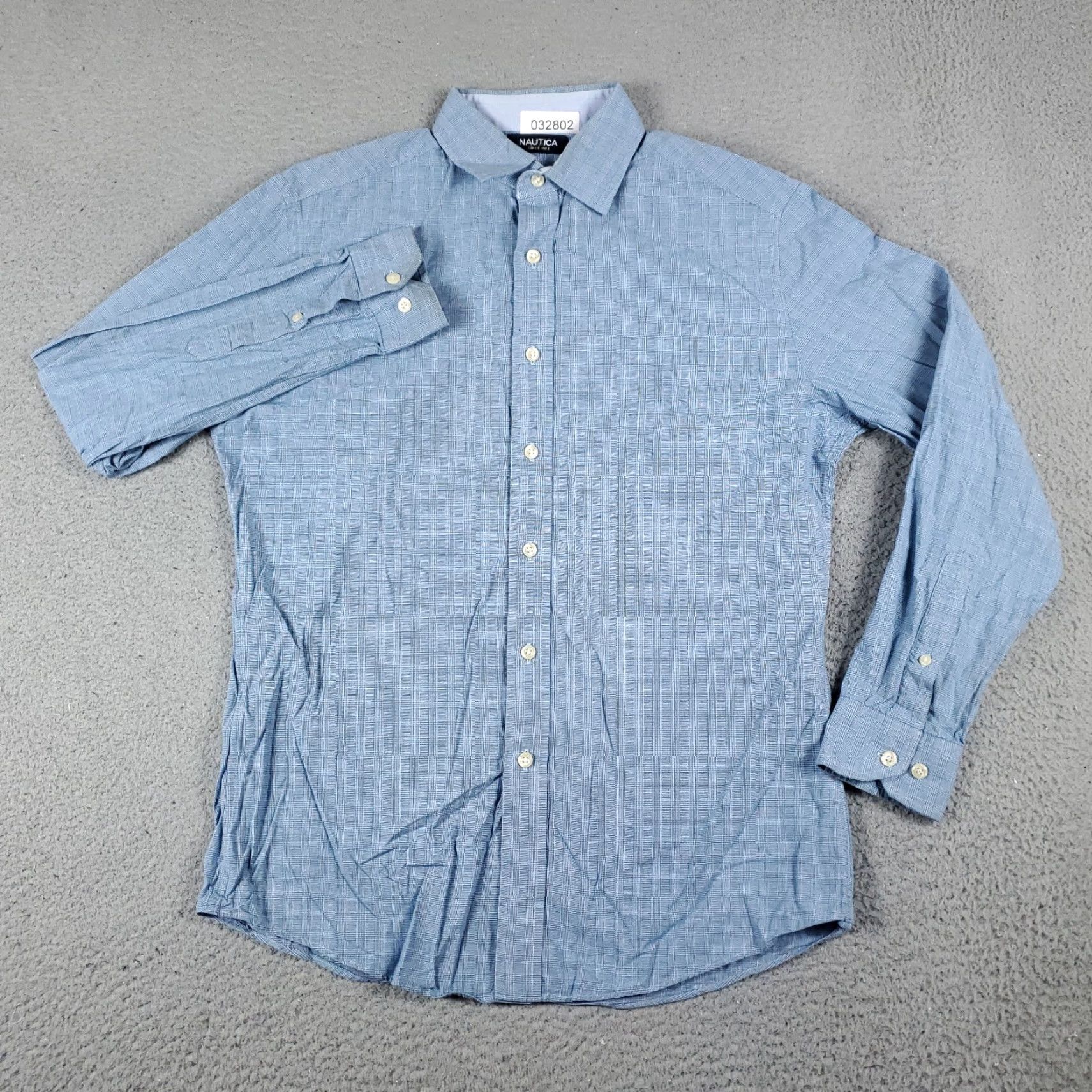 Nautica Nautica Shirt Mens 15 Blue Plaid Button Up Long Sleeve Size 40R - 2 Thumbnail