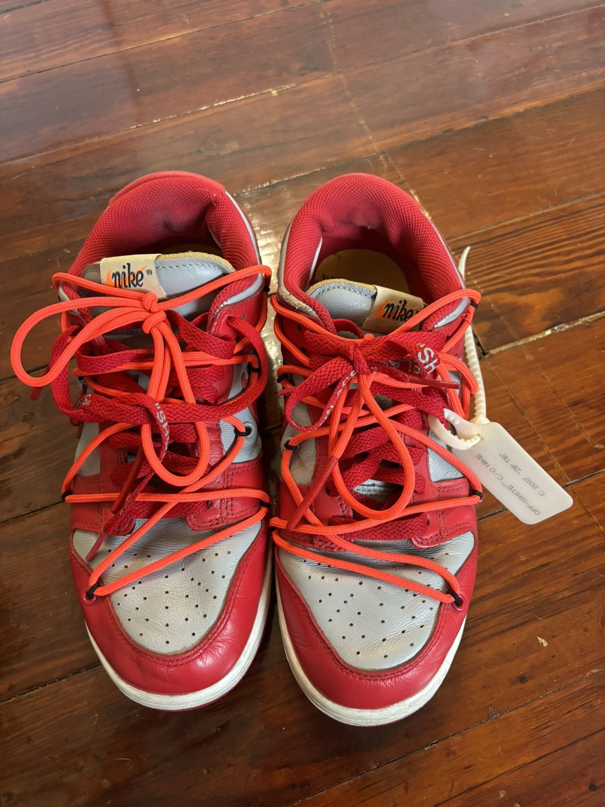 Nike × Off-White OFF-WHITE X DUNK LOW 'UNIVERSITY RED' Size US 7 / EU 40 - 1 Thumbnail