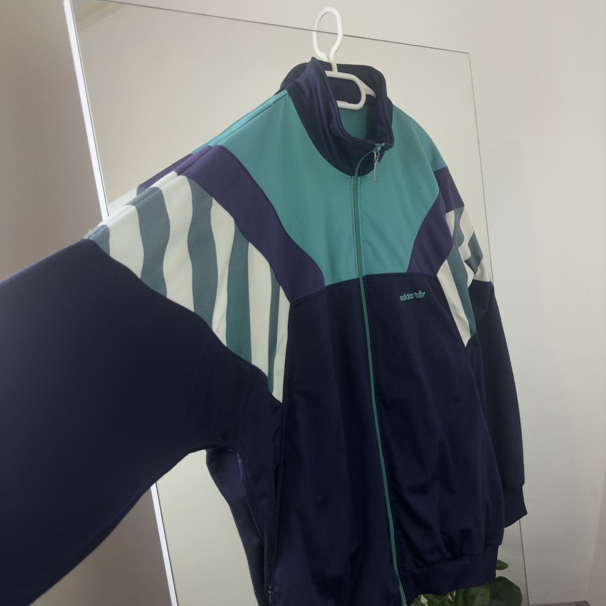 Adidas 90s Adidas Vintage Full Striped Rare Zip Vtg Boxy Fit Size US XL / EU 56 / 4 - 2 Thumbnail