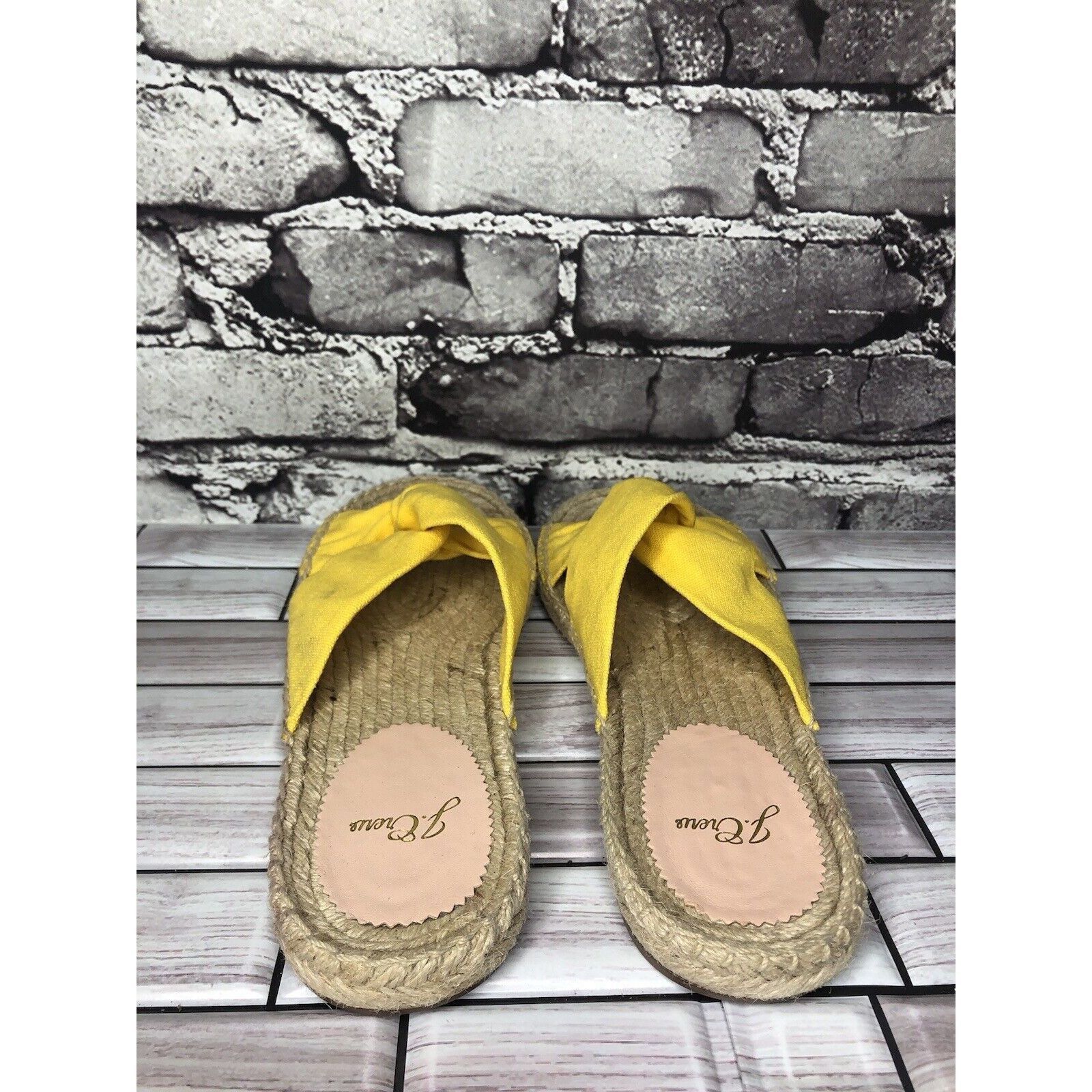 Other J. Crew Yellow Twisted Canvas Fabric Slide Espadrilles Sanda Size US 9 / IT 39 - 7 Thumbnail