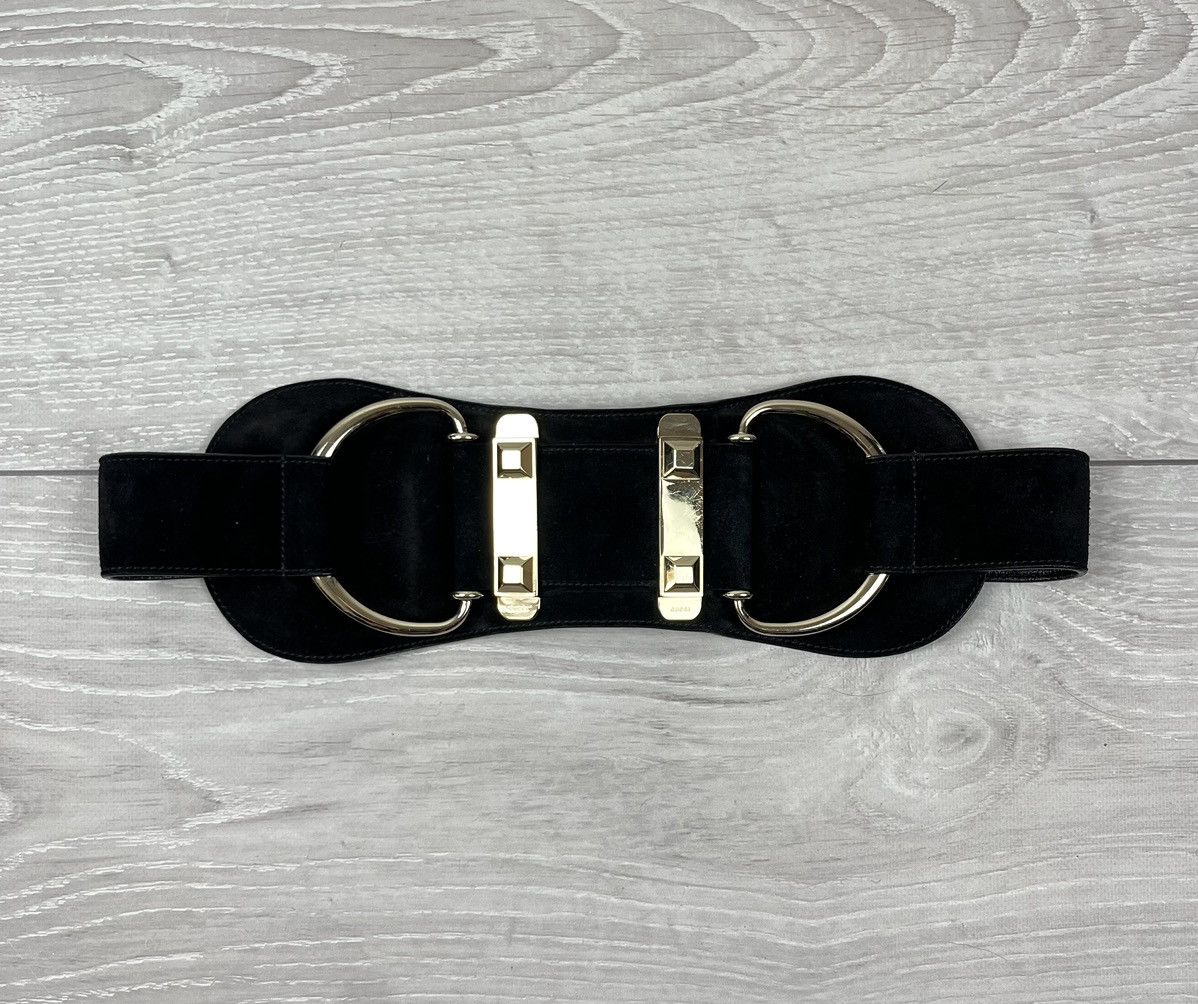 Gucci Gucci Tom Ford Black Suede Big Buckle Waist Belt Size ONE SIZE - 3 Thumbnail