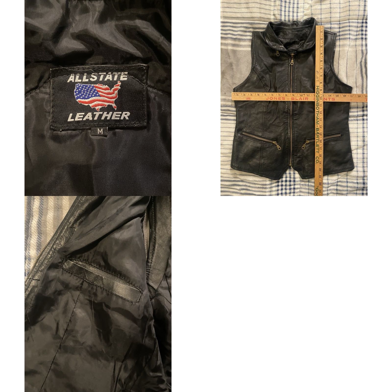 Vintage VINTAGE Allstate Leather Vest Zip Up Cobra Patch Black Medium Adult Size Medium Size US L / EU 52-54 / 3 - 8 Thumbnail