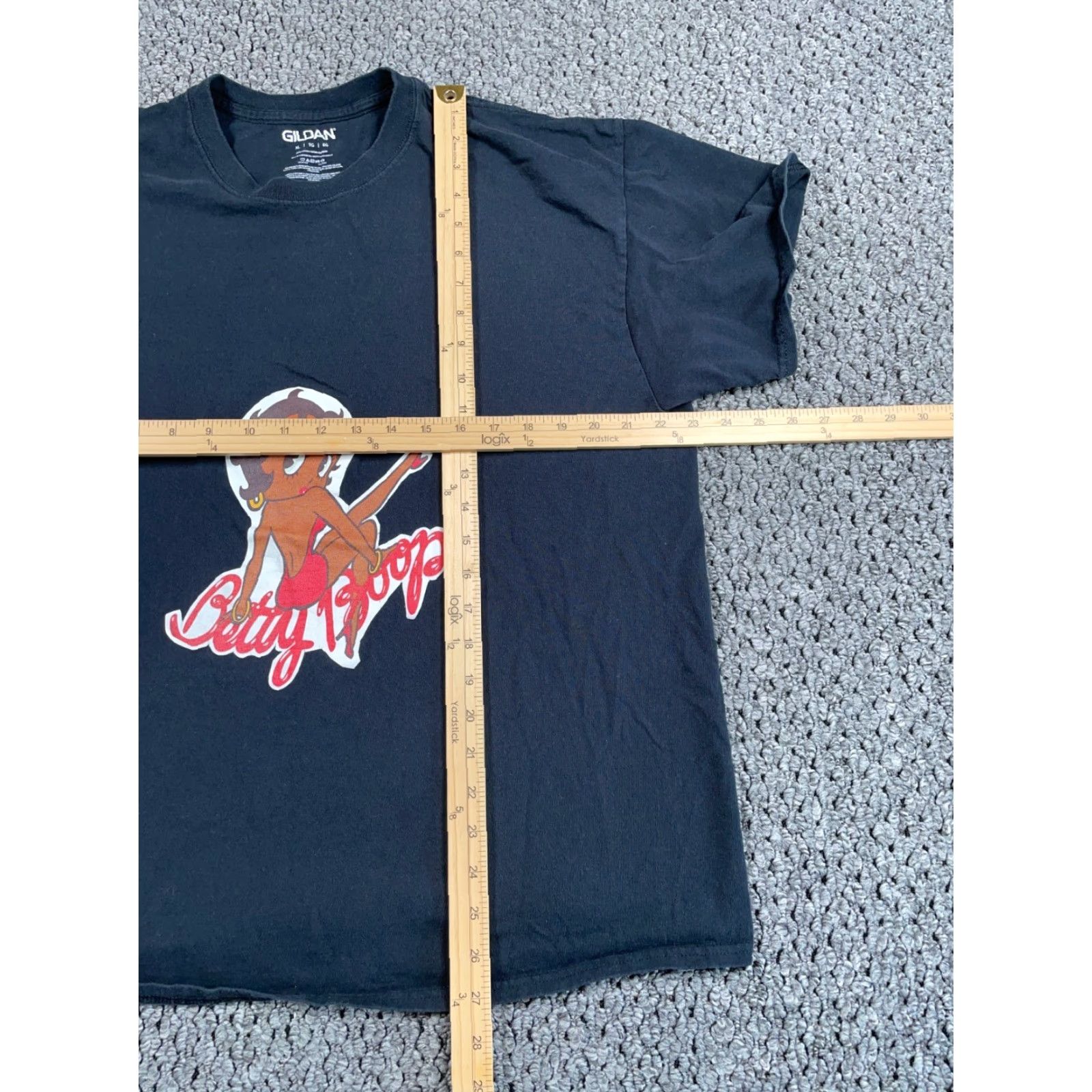 Gildan VINTAGE Betty Boop Graphic T-Shirt Men XL Black Double-Sided Print Cartoon T-Shirt 2000s Gildan Size US XL / EU 56 / 4 - 5 Thumbnail