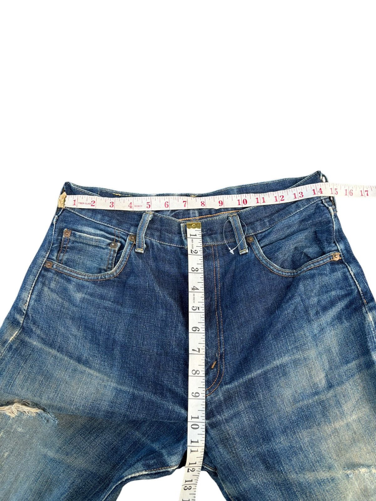 Levi's TRASHER LEVI'S BIG E 502 FADED SELVEDGE DISTRESSED DENIM Size US 30 / EU 46 - 22 Thumbnail