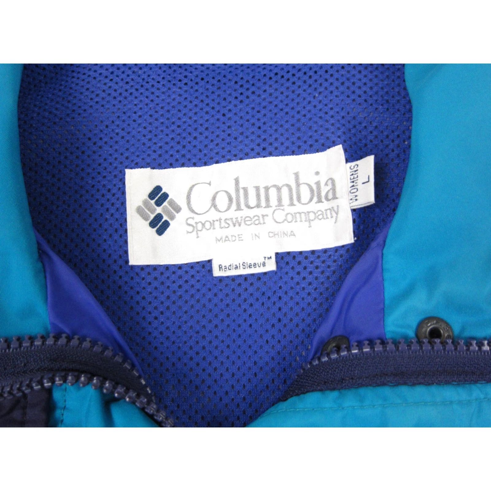 Vintage VINTAGE Columbia Jacket Womens Large Purple Blue Windbreaker 90s Zip Hooded All Seasons Full Zip Inner Pockets Men? Women? (adjusted) Size L / US 10 / IT 46 - 3 Thumbnail