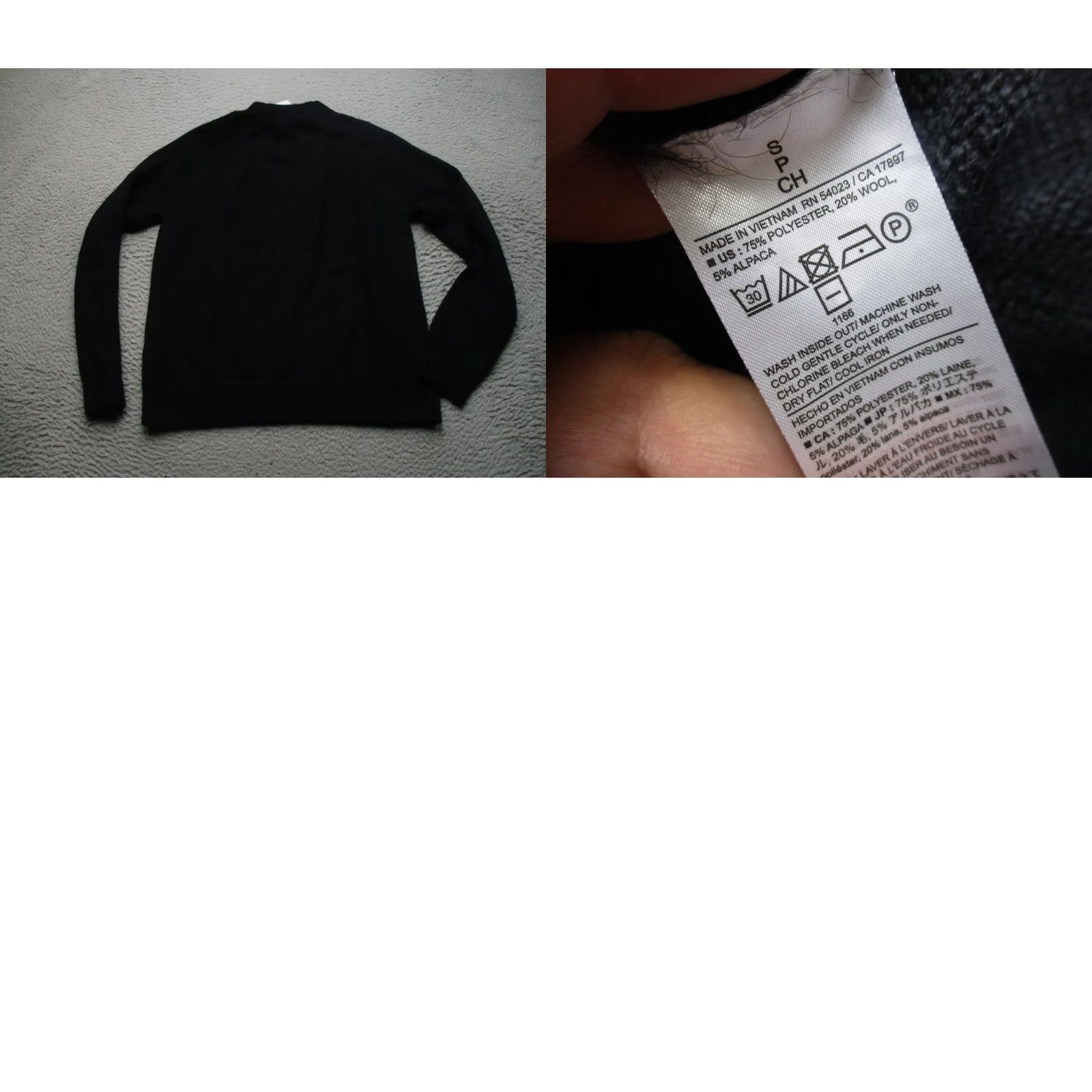 Banana Republic Banana Republic Sweater Womens S Black Wool Alpaca Crewneck Raglan Knit Pullover Size S / US 4 / IT 40 - 8 Thumbnail