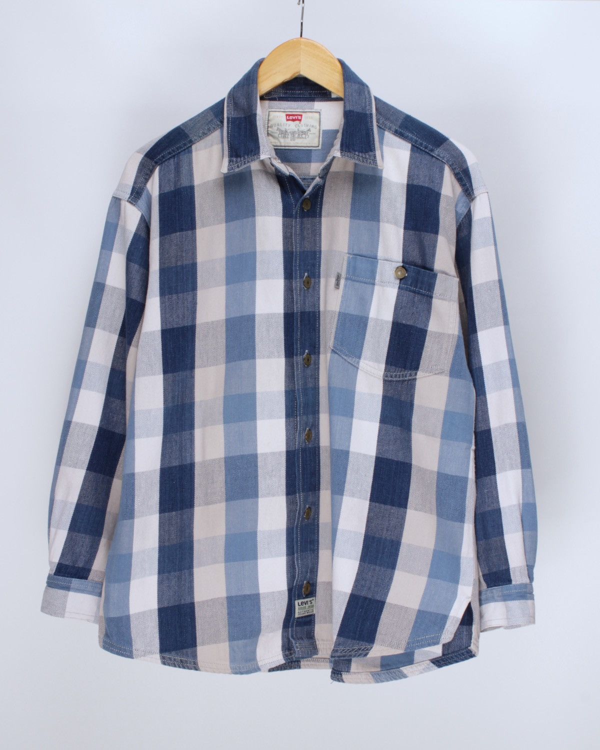 Levi's × Vintage LEVIS Vintage Authentic Plaid Metal Button Silver Tab Shirt Size US L / EU 52-54 / 3 - 1 Thumbnail