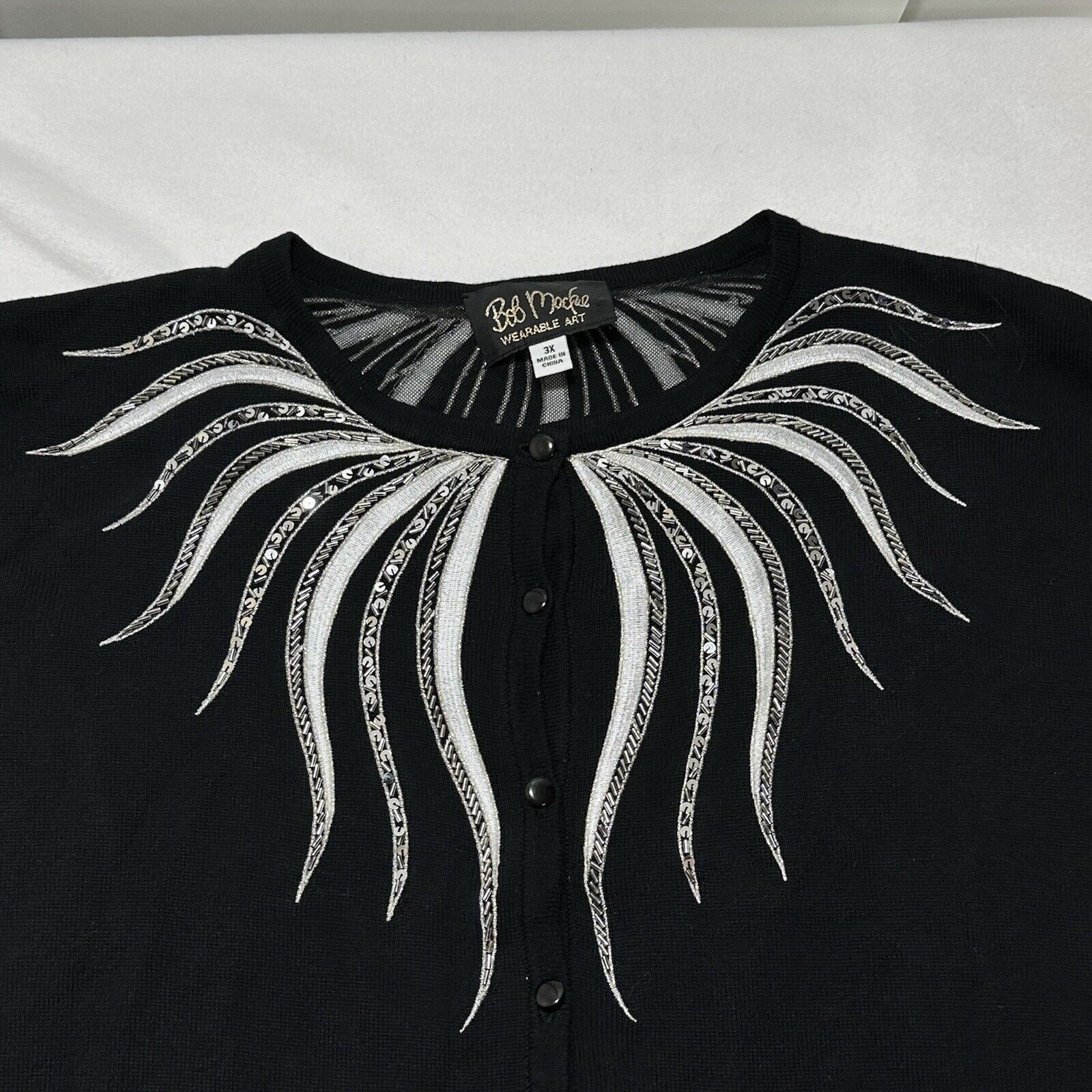 Bob Mackie Bob Mackie Wearable Art 3X Button Front Cardigan Sweater Size 3XL / US 20-22 - 2 Thumbnail