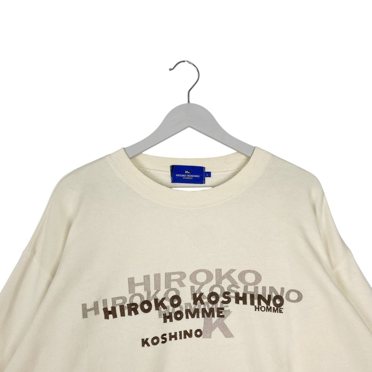 Other Vintage 90s Hiroko Koshino Embroidered Crewneck Sweatshirt Size US L / EU 52-54 / 3 - 4 Thumbnail