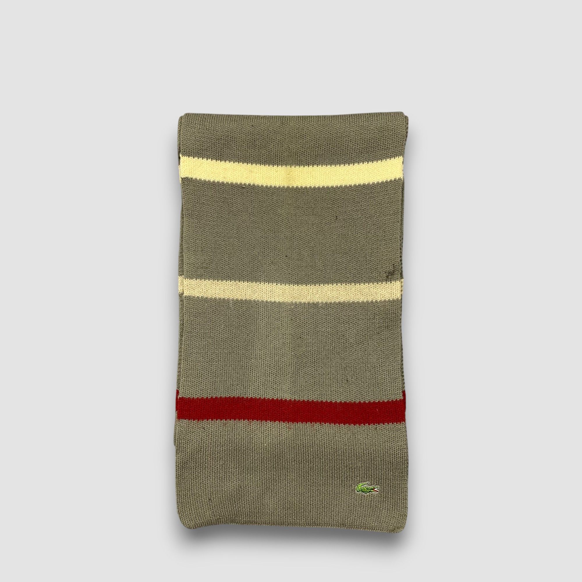 Lacoste Vintage Lacoste Scarf Muffler Wool Ribbed Knit Scarves Size ONE SIZE - 2 Thumbnail