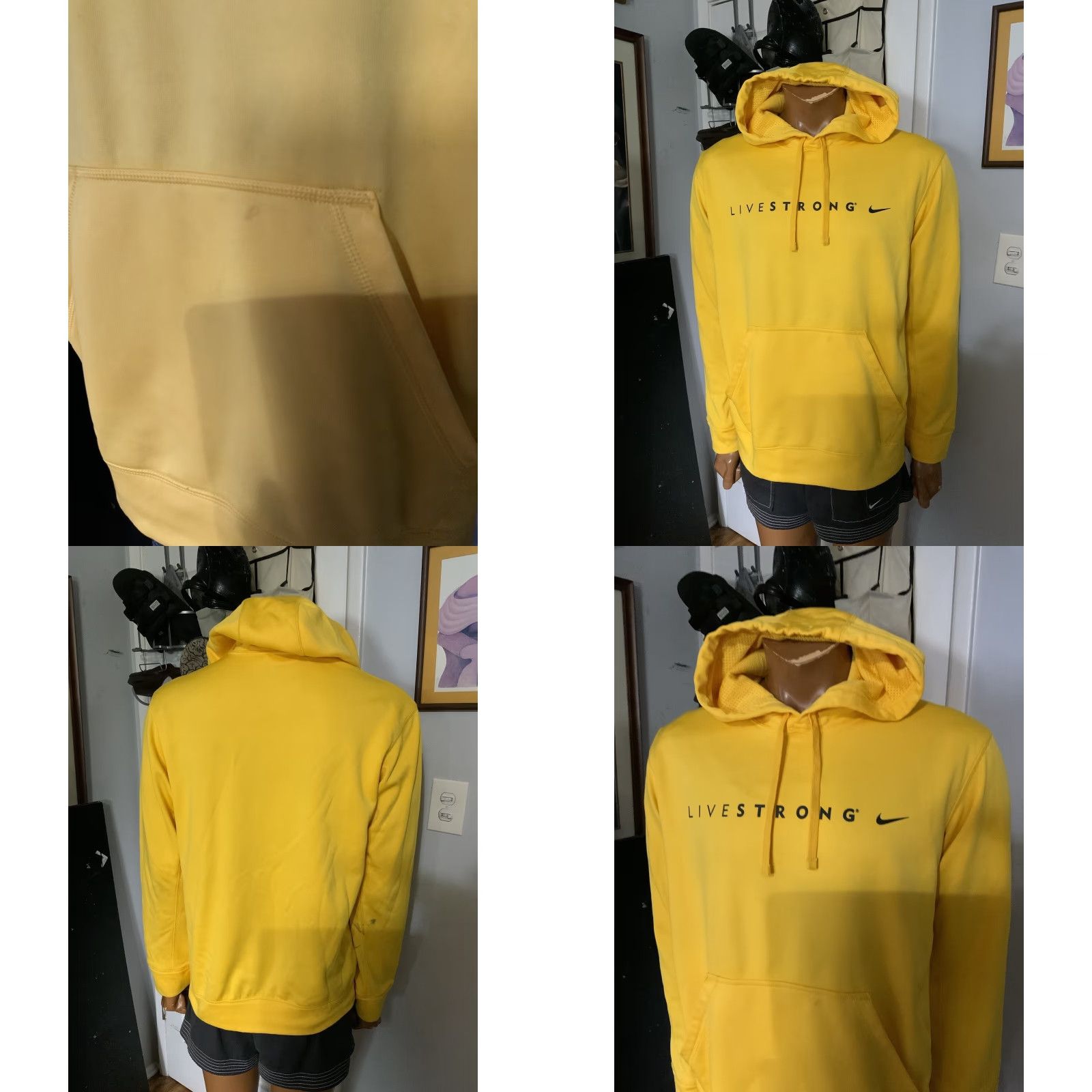 Nike Nike Livestrong Lance Armstrong Cycling Therma Fit Yellow Pullover Hoodie M Men Size US M / EU 48-50 / 2 - 8 Thumbnail