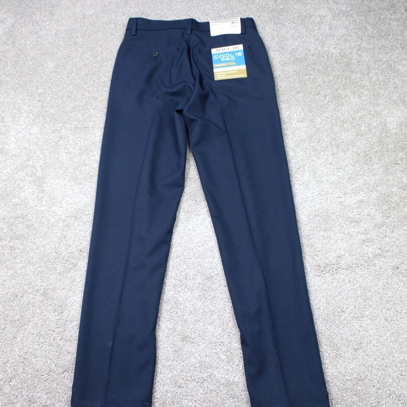 Haggar Haggar Slim Dress Pants NWT Men's 29 x 32 Blue 4 Way Stretch Flat Front 18 Pro Cool Size US 29 - 6 Thumbnail