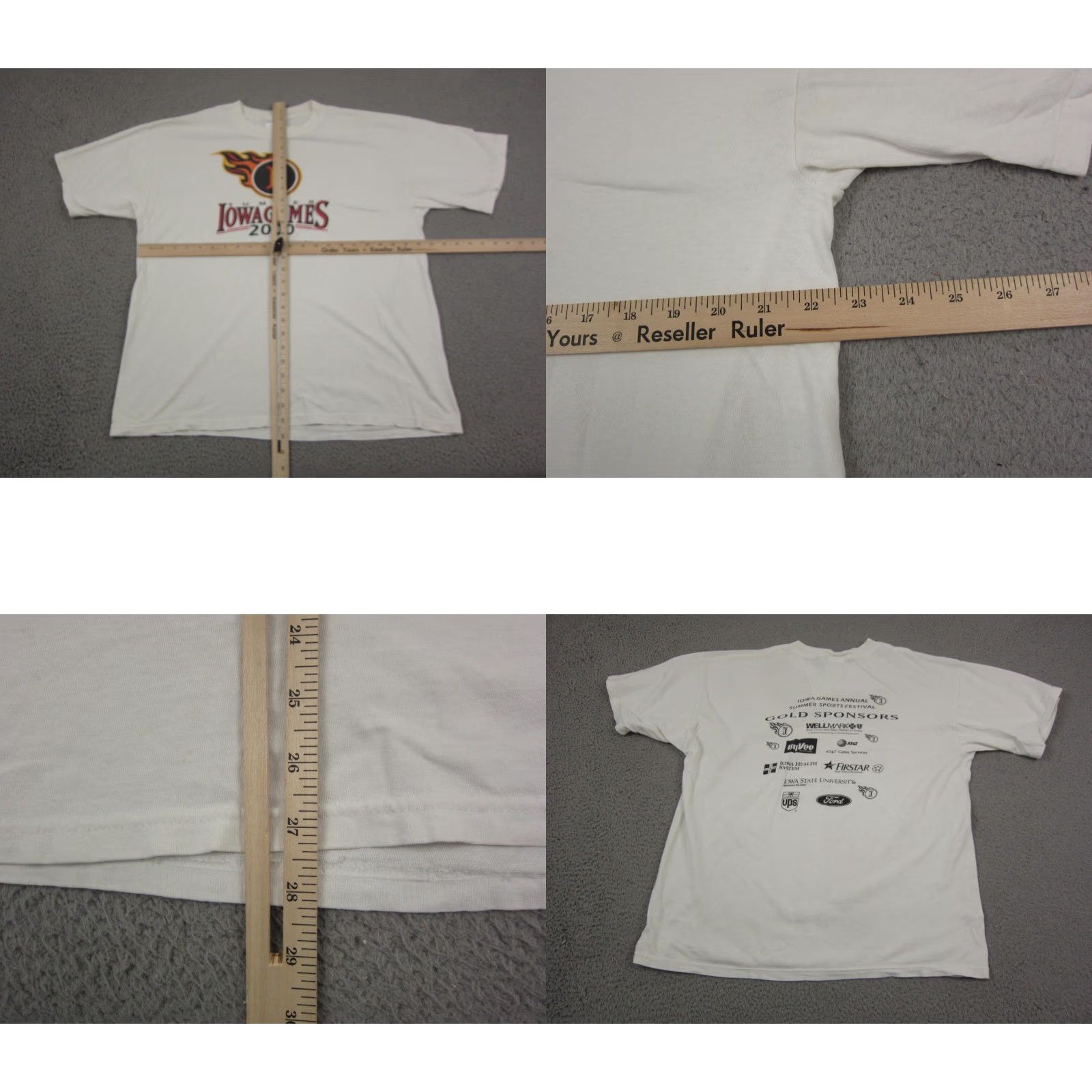 Gildan VINTAGE Iowa Game Shirt Men XL White Athletic Gildan T-Shirt Short Sleeve Crew Neck Sports Summer 90s 00s Mens Size US XL / EU 56 / 4 - 8 Thumbnail