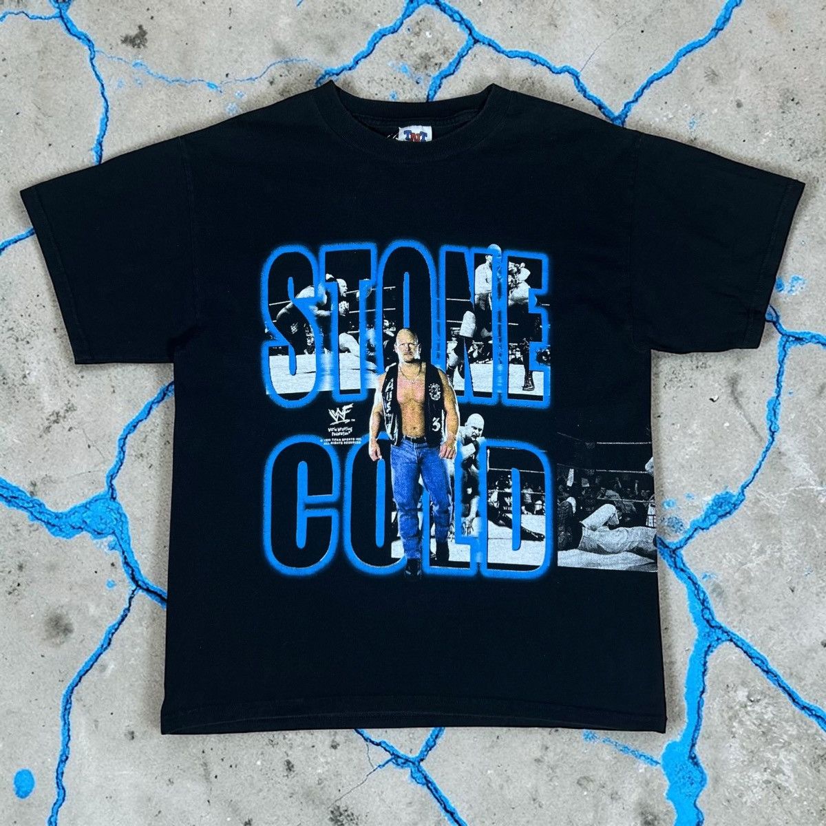 WWE Vinatge 1998 stone cold steve austin all over print wwf Size US L / EU 52-54 / 3 - 1 Thumbnail