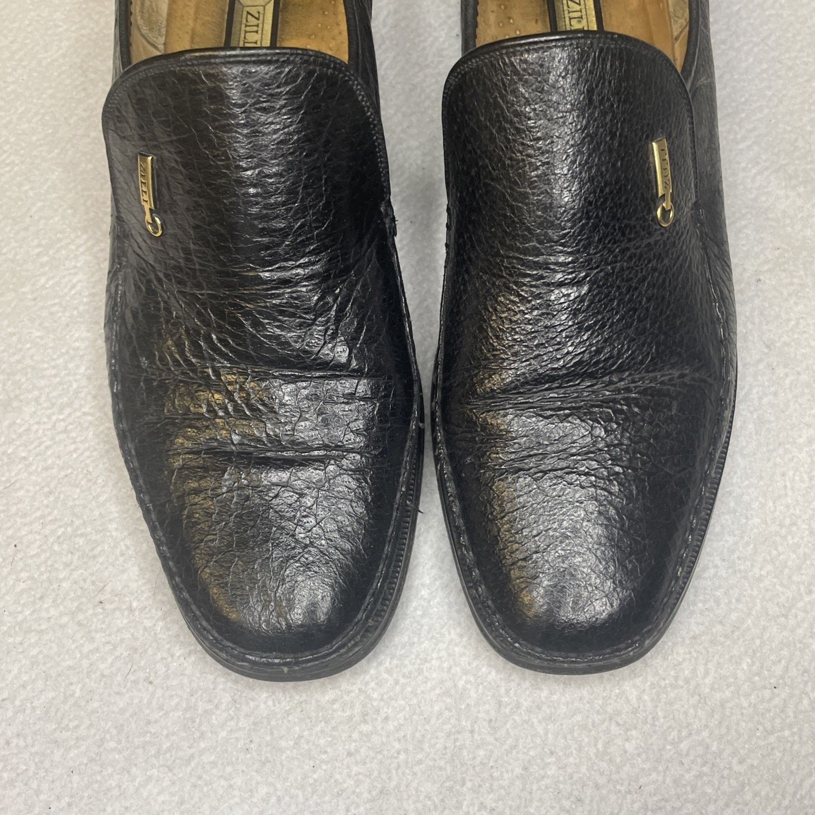 Zilli Authentic ZILLI Handmade Italian Black Leather Loafers Size US 11 / EU 44 - 2 Thumbnail