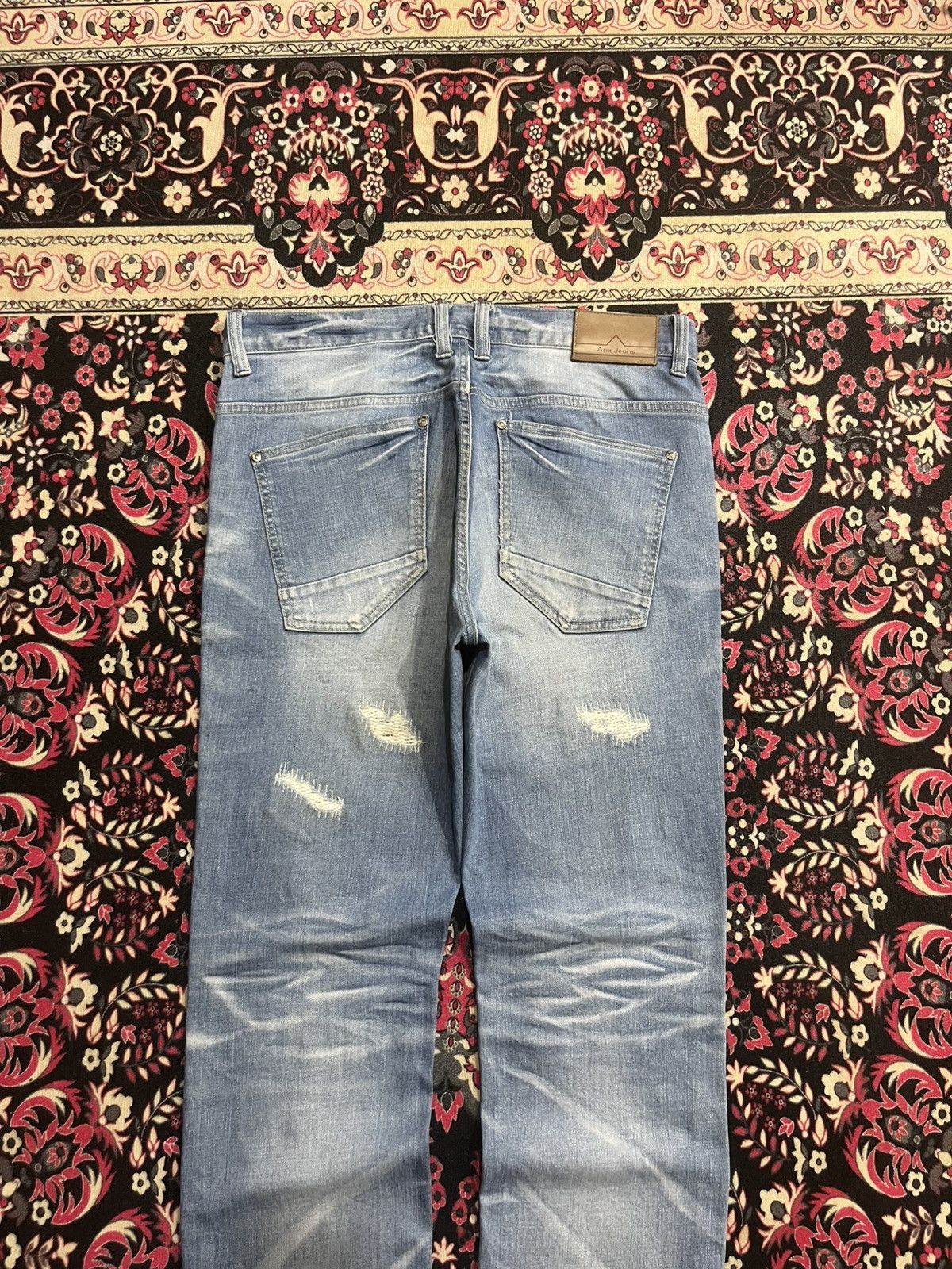Japanese Brand Vintage Arix Jeans Blue Wash Sashiko Stitching Striaght Jean Size US 34 / EU 50 - 6 Thumbnail