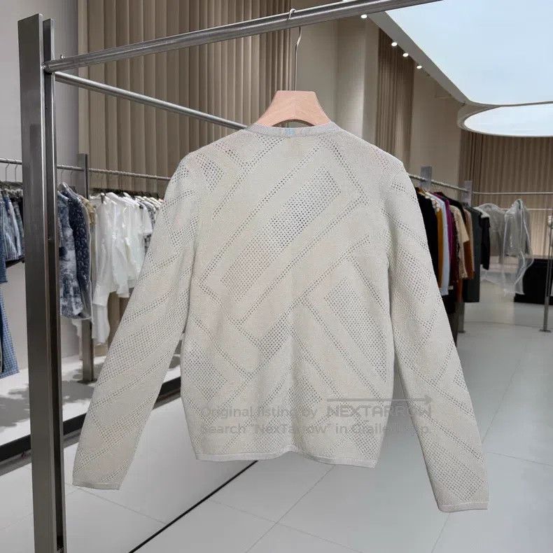 Hermes Hermes Khaki green wool and cashmere knitted cardigan jack Size XS / US 0-2 / IT 36-38 - 2 Thumbnail