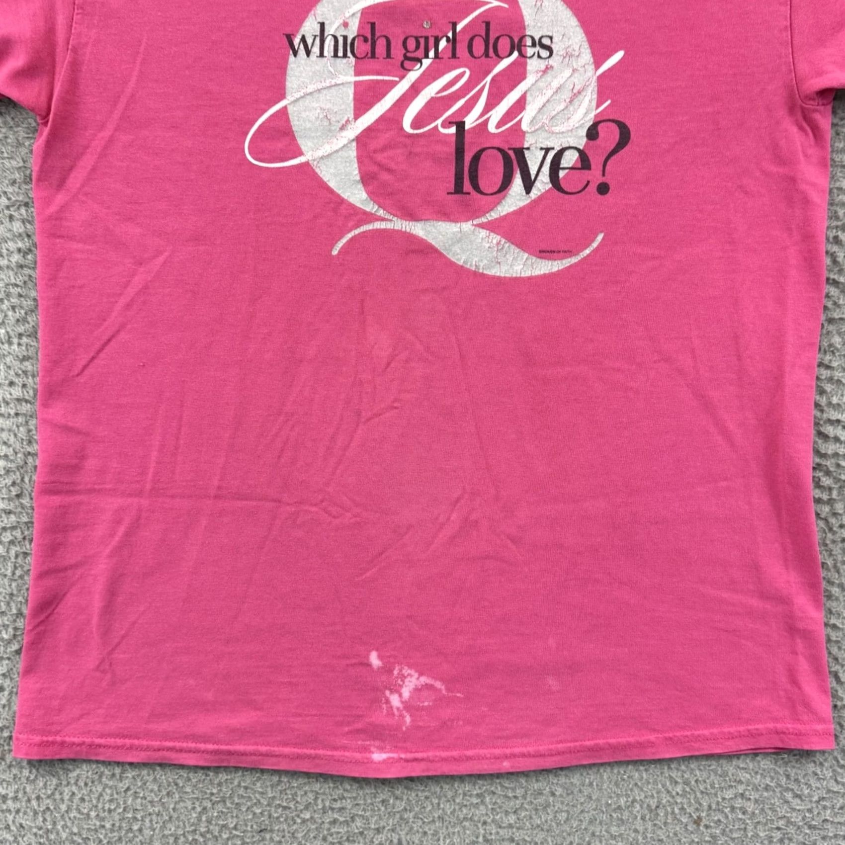 Gildan VINTAGE Jesus Religious Shirt Mens Large Pink 90s Gildan Heavy Cotton T-Shirt Short Sleeve Crew Neck Size US L / EU 52-54 / 3 - 2 Thumbnail