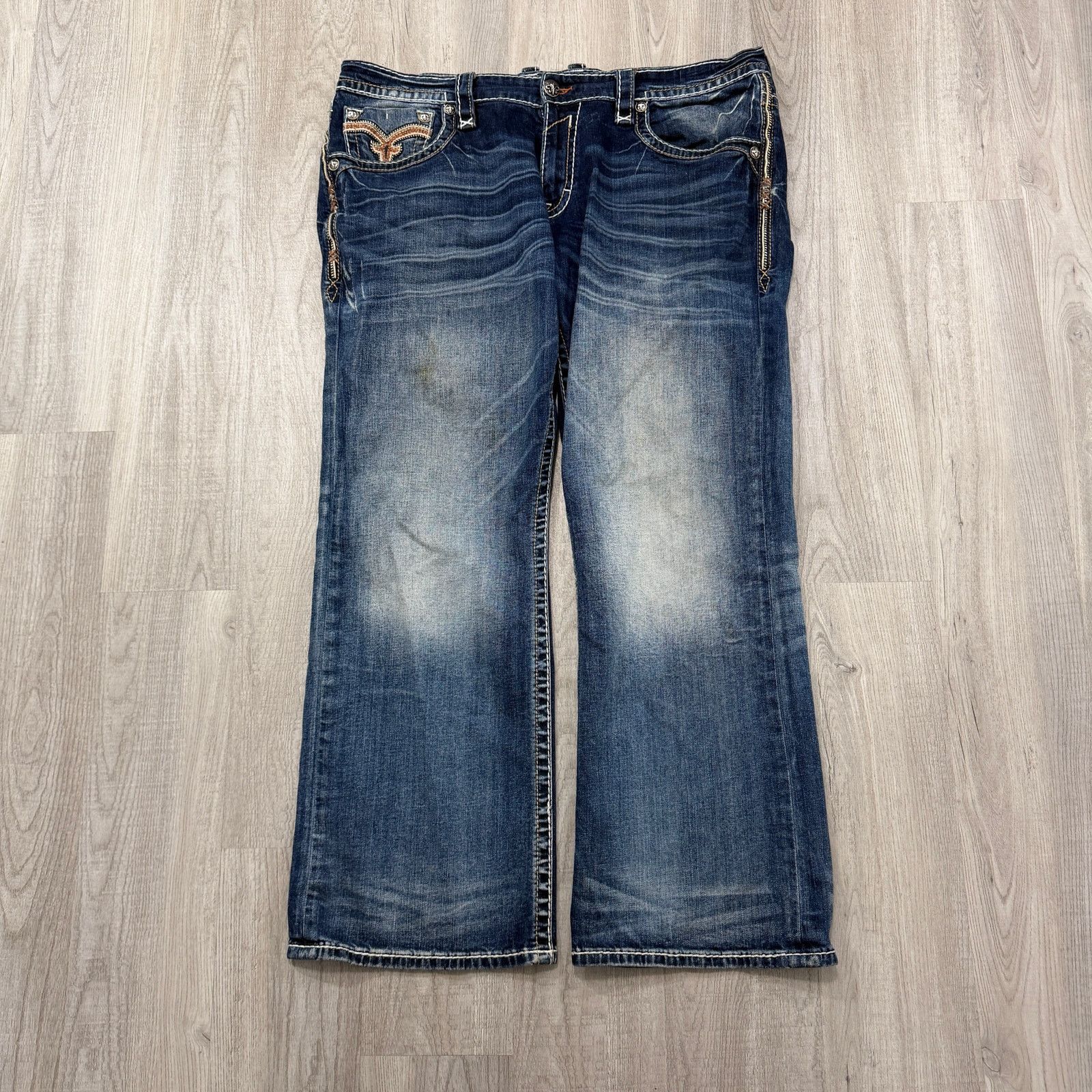 Rock Revival Rock Revival Remy Relaxed Straight Jeans 40 (Fits 40x32) Size US 40 / EU 56 - 2 Thumbnail