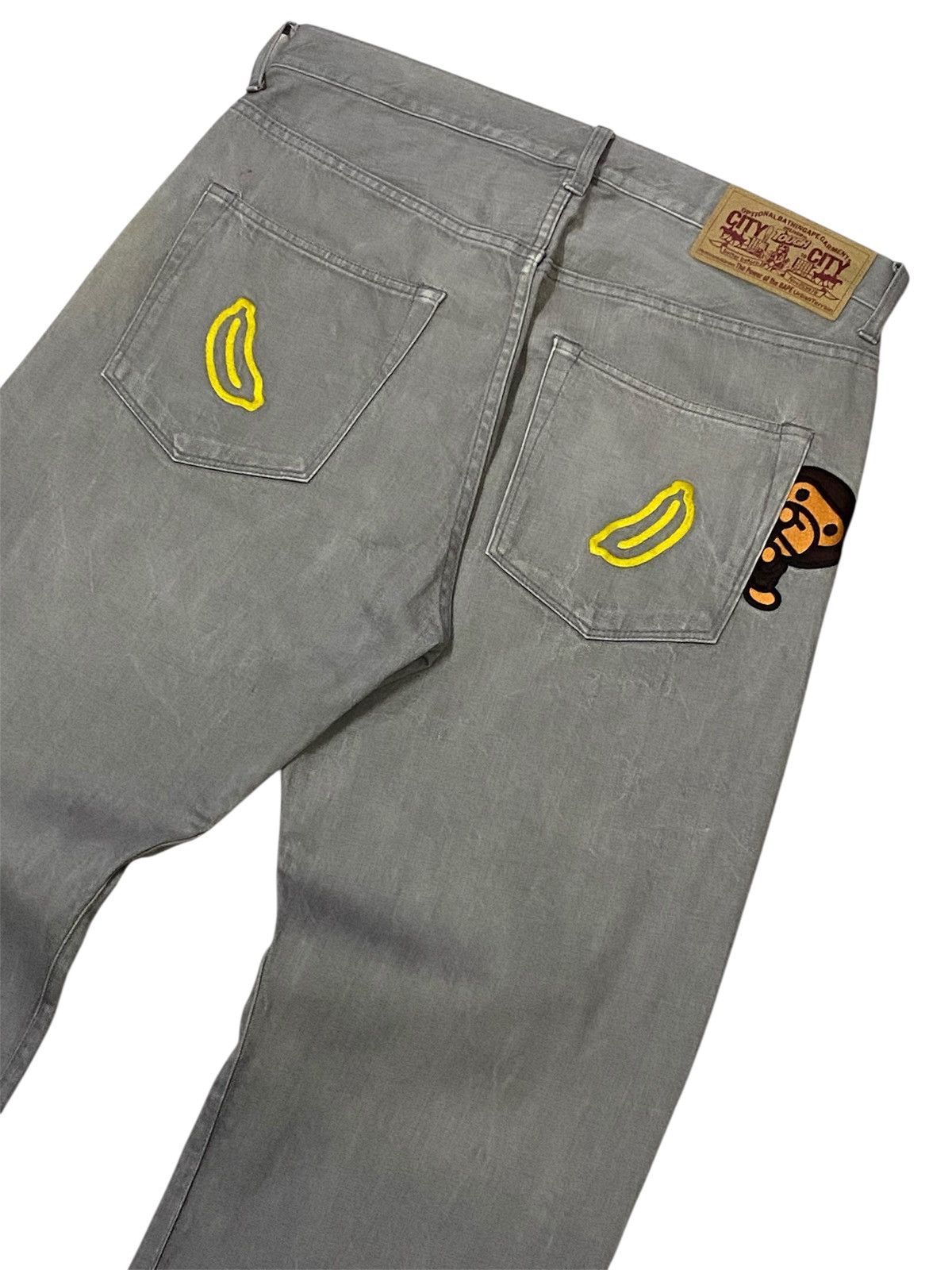 Bape A Bathing Ape Embroidered Logo Button Fly Denim Pants Size US 34 / EU 50 - 5 Thumbnail