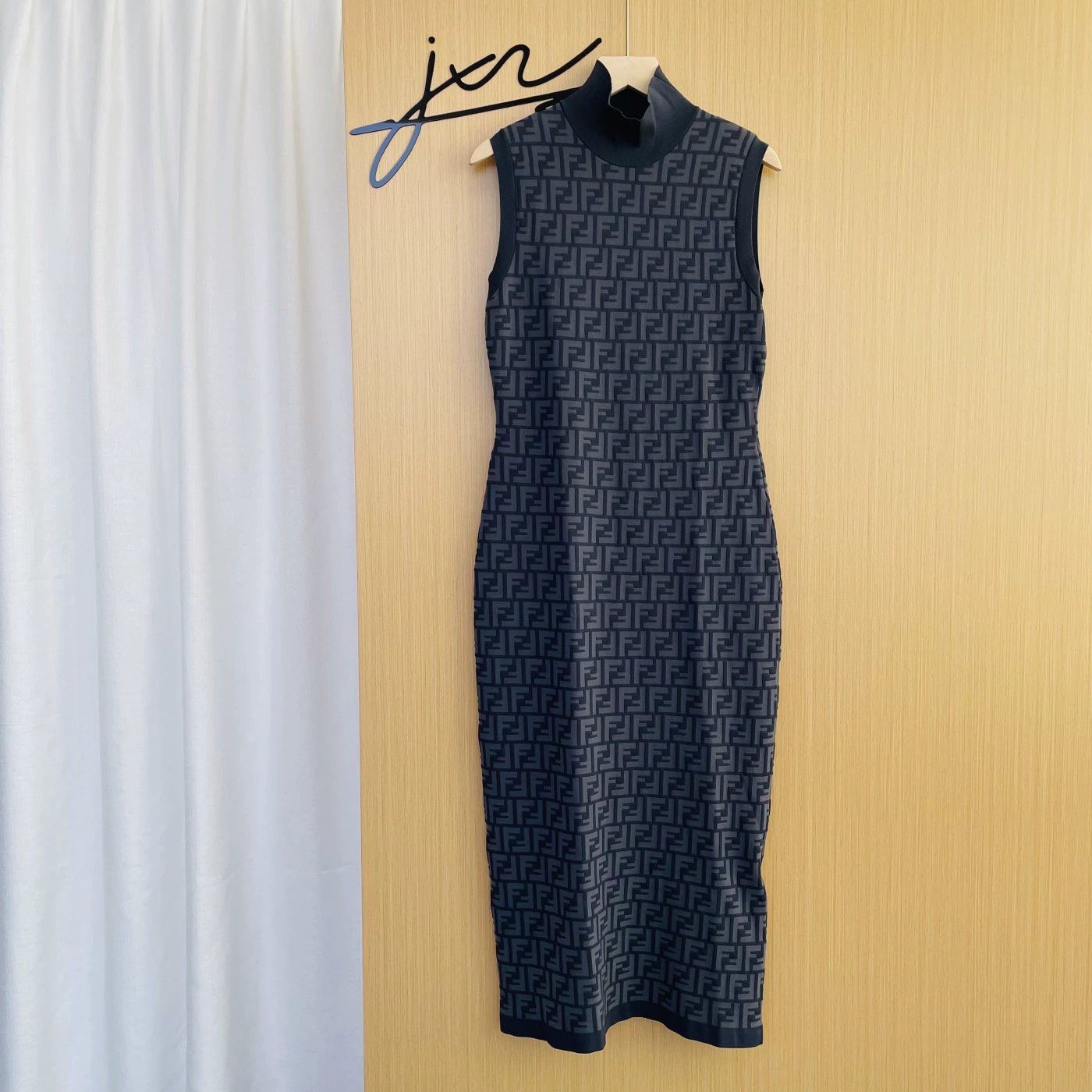 Fendi FENDI Women's 99 New Logo Turtleneck Sleeveless Blue Dress 42 Size M / US 6-8 / IT 42-44 - 1 Thumbnail