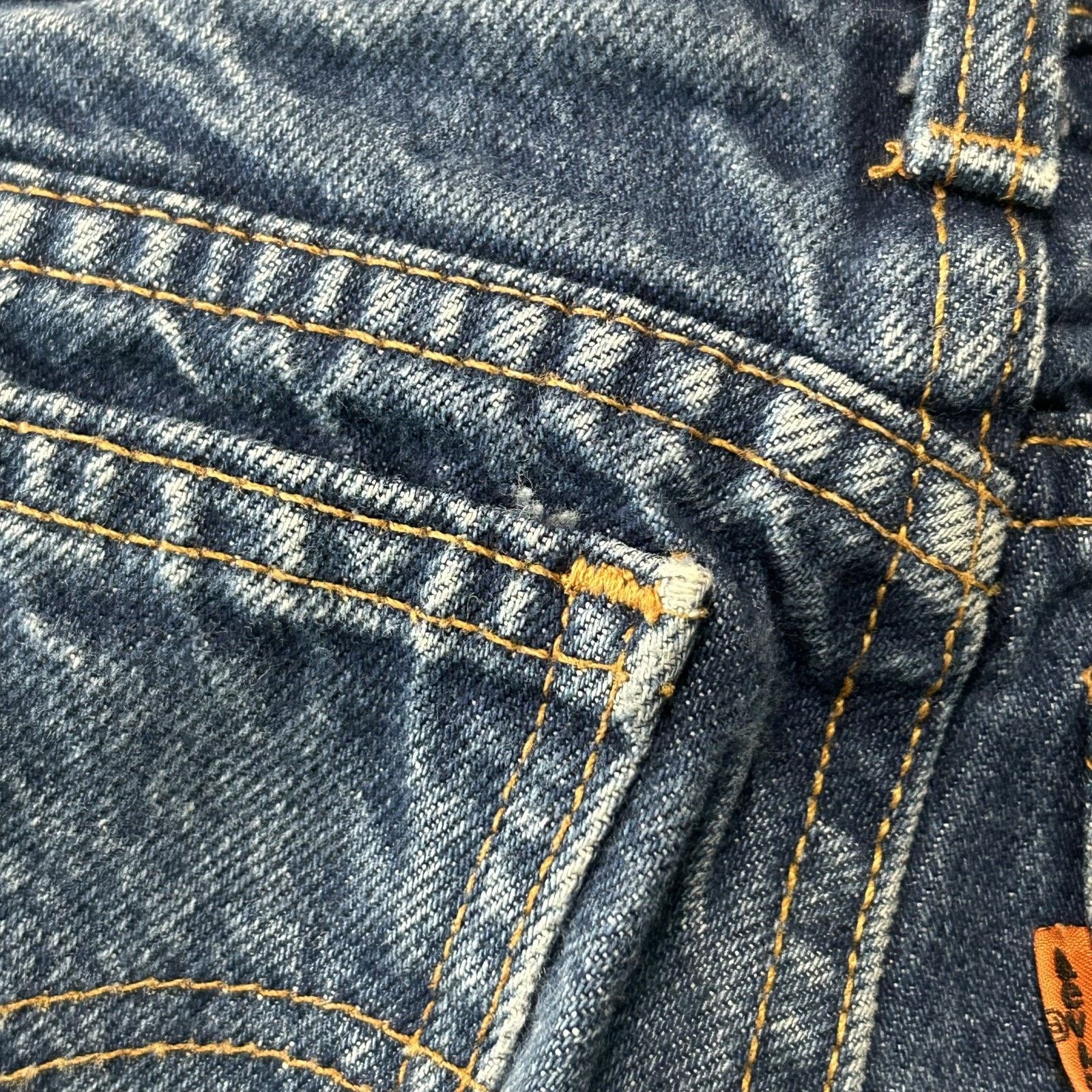 Levi's Levis 562 Orange Tabs Jeans Youth 8 22x21 Button Fly USA Size 22" - 4 Thumbnail