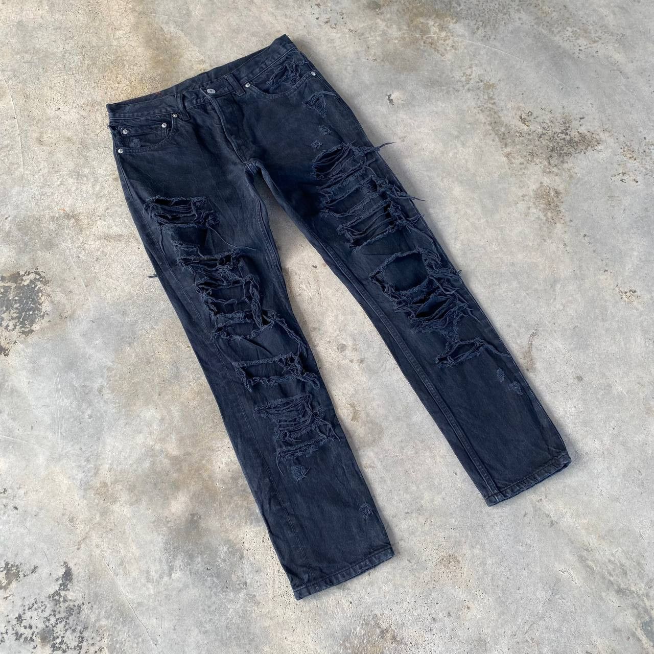 Japanese Brand RNA Slang Inc.By Eiji Okumoto Insane Distressed Denim Grunge Size US 29 - 3 Thumbnail