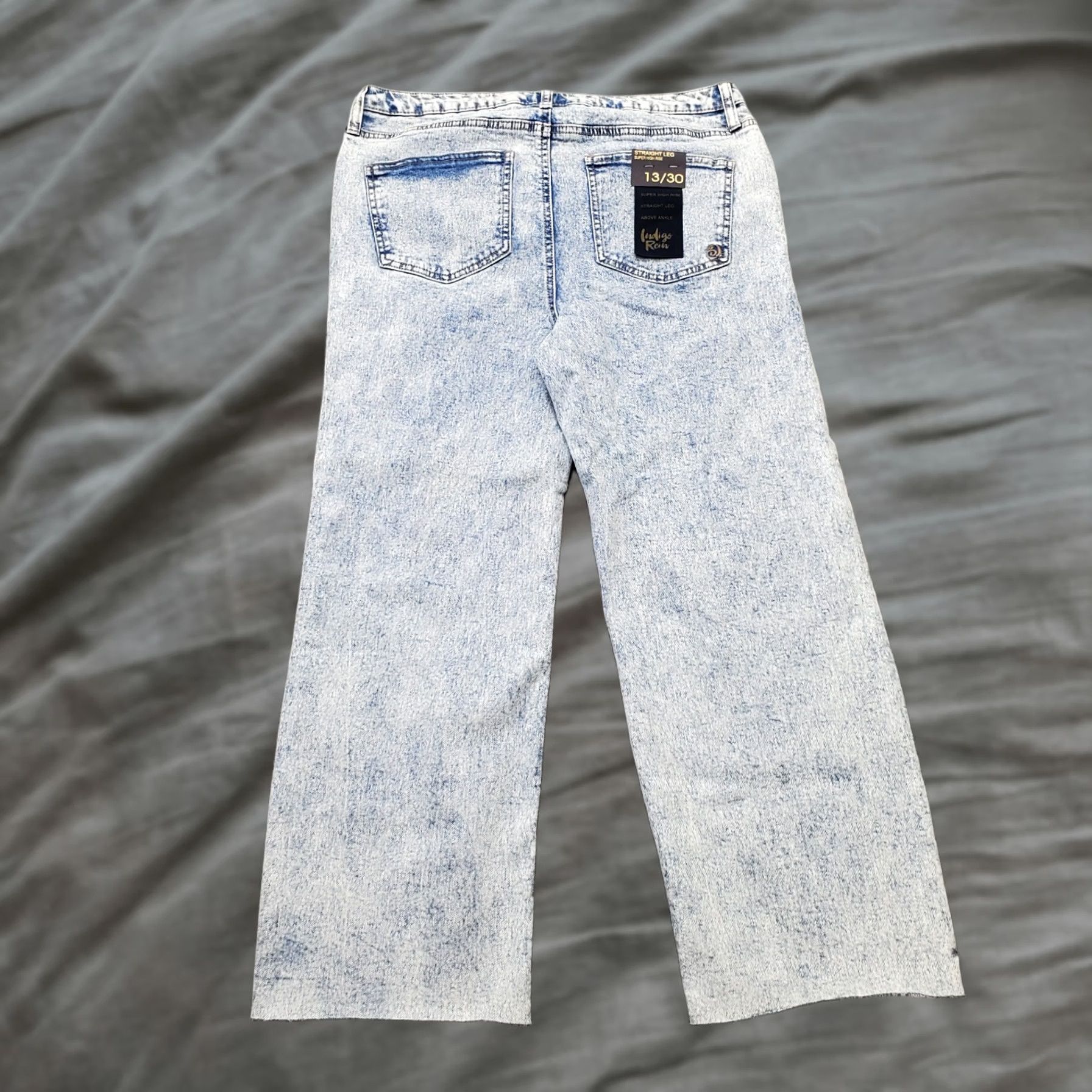 Vintage Indigo Rein Jeans Women’s 13/30 Indigo Rein Straight Jeans 5-Pocket High Rise Distressed Blue Denim W/ Pockets Mens? Size 34" / US 12 / IT 48 - 1 Thumbnail