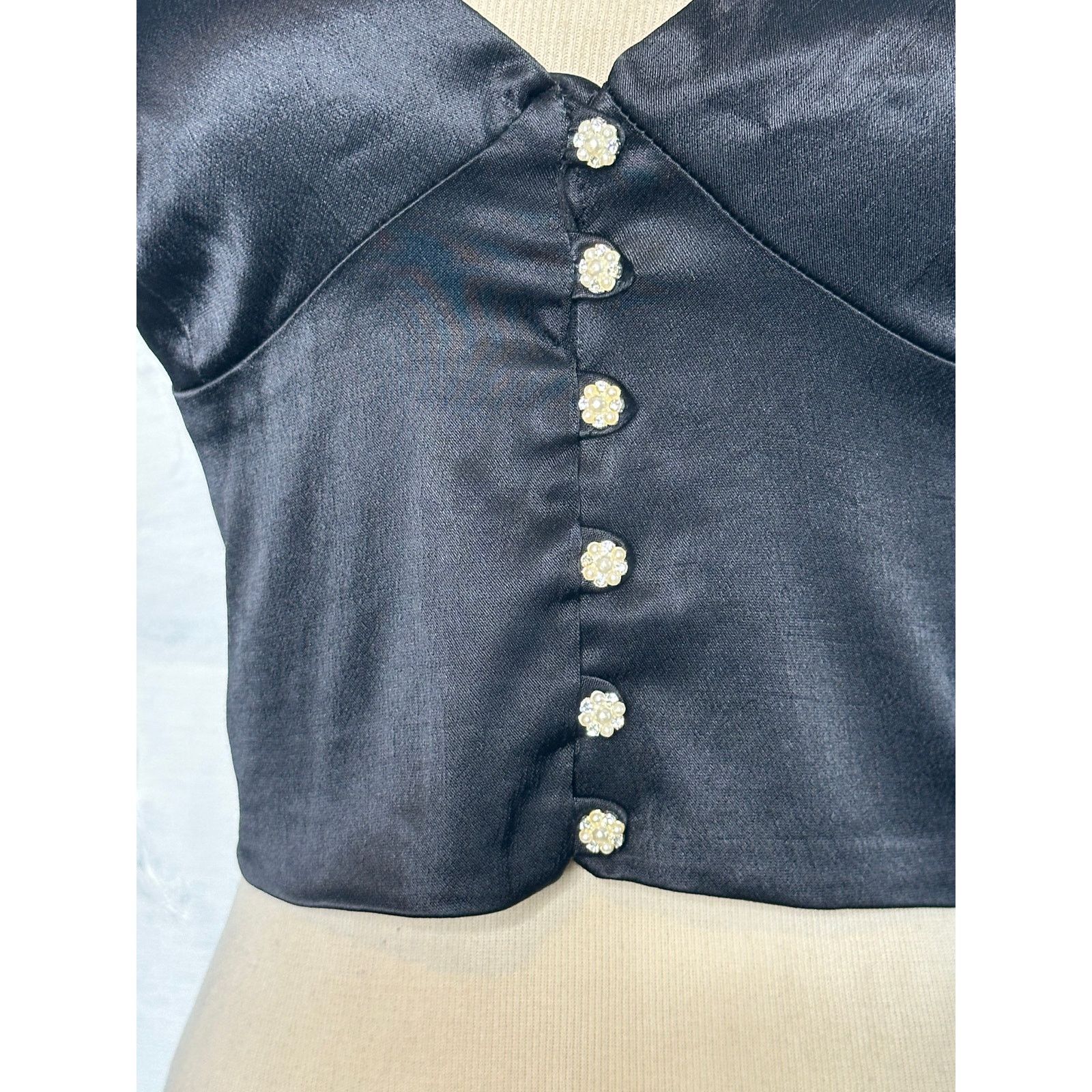 Zara Zara black satin crop cami size Medium Size M / US 6-8 / IT 42-44 - 6 Thumbnail