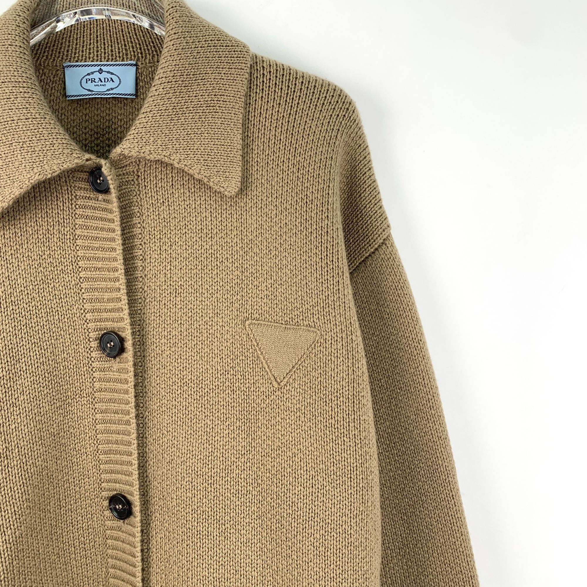 Prada Prada Brown 100% Cashmere Knitted Single-Breasted Sweater Co Size S / US 4 / IT 40 - 7 Thumbnail