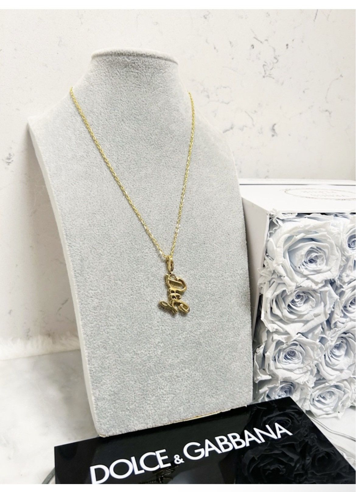 Dolce & Gabbana Authentic Dolce & Gabbana RARE Gold Cursive Logo DG Necklace Size ONE SIZE - 12 Thumbnail