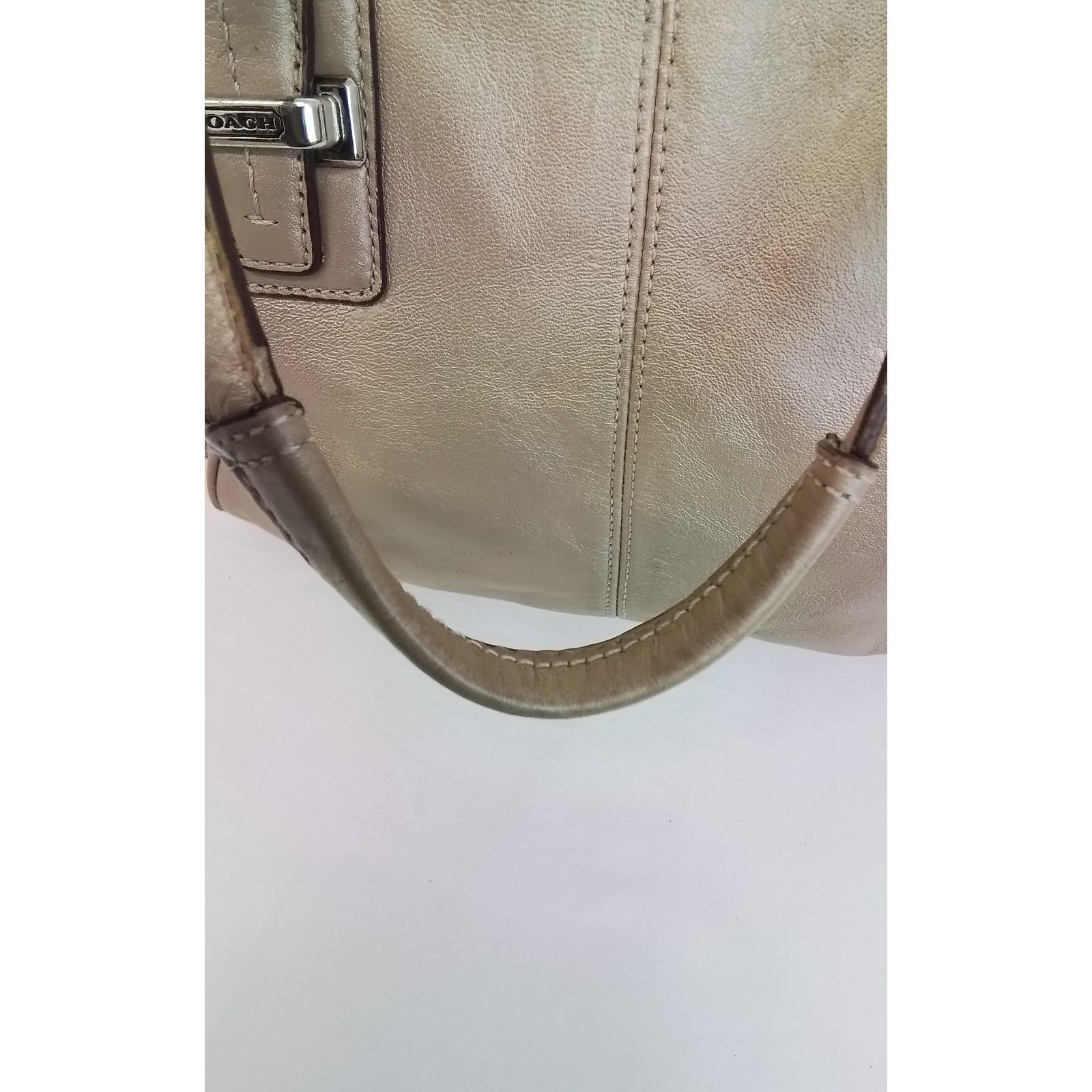 Coach Coach Taylor Handbag Satchel Champagne Silver Crossbody Size ONE SIZE - 10 Thumbnail