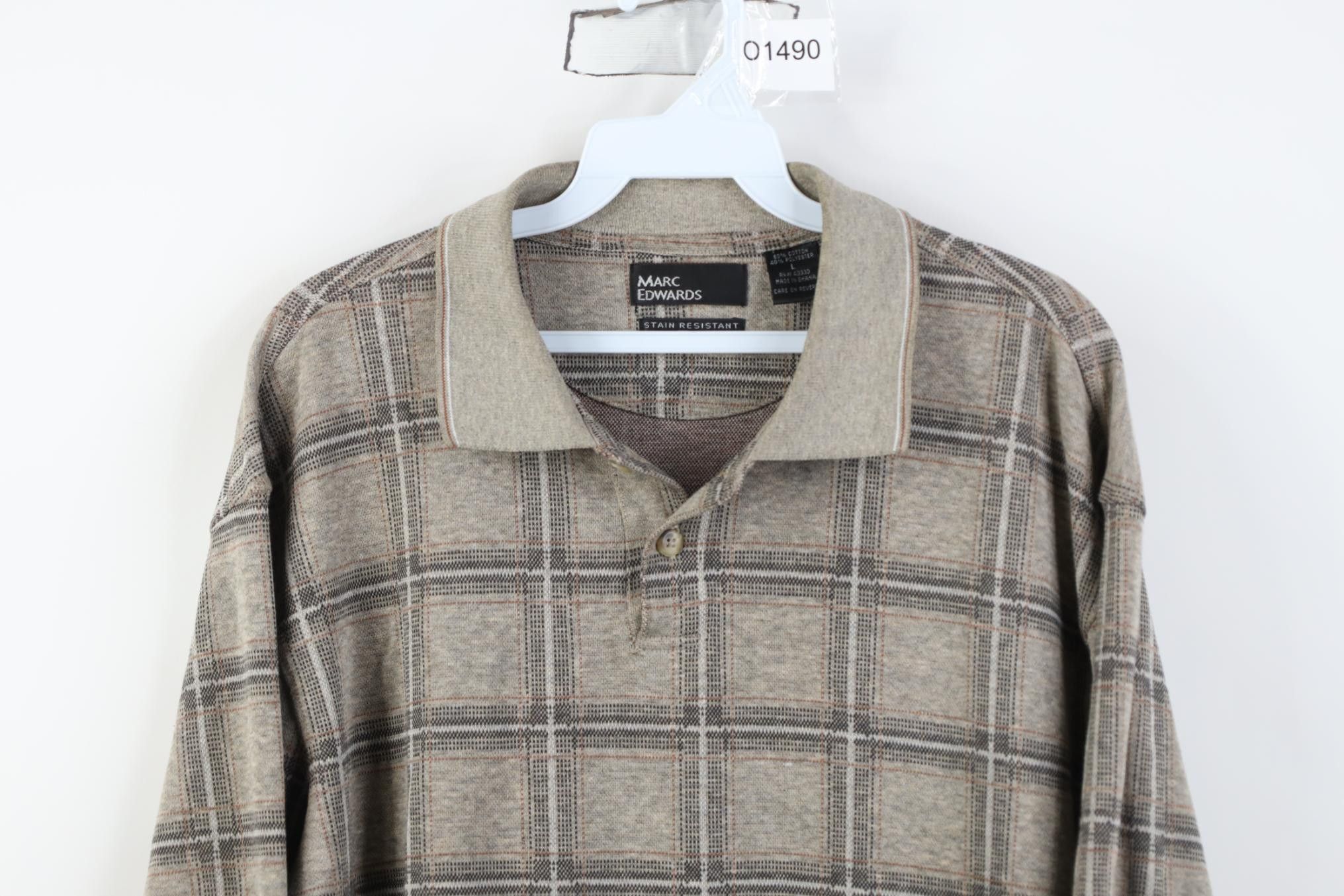 Vintage Vintage 90s Streetwear Long Sleeve Rugby Polo Shirt Plaid Size US L / EU 52-54 / 3 - 2 Thumbnail