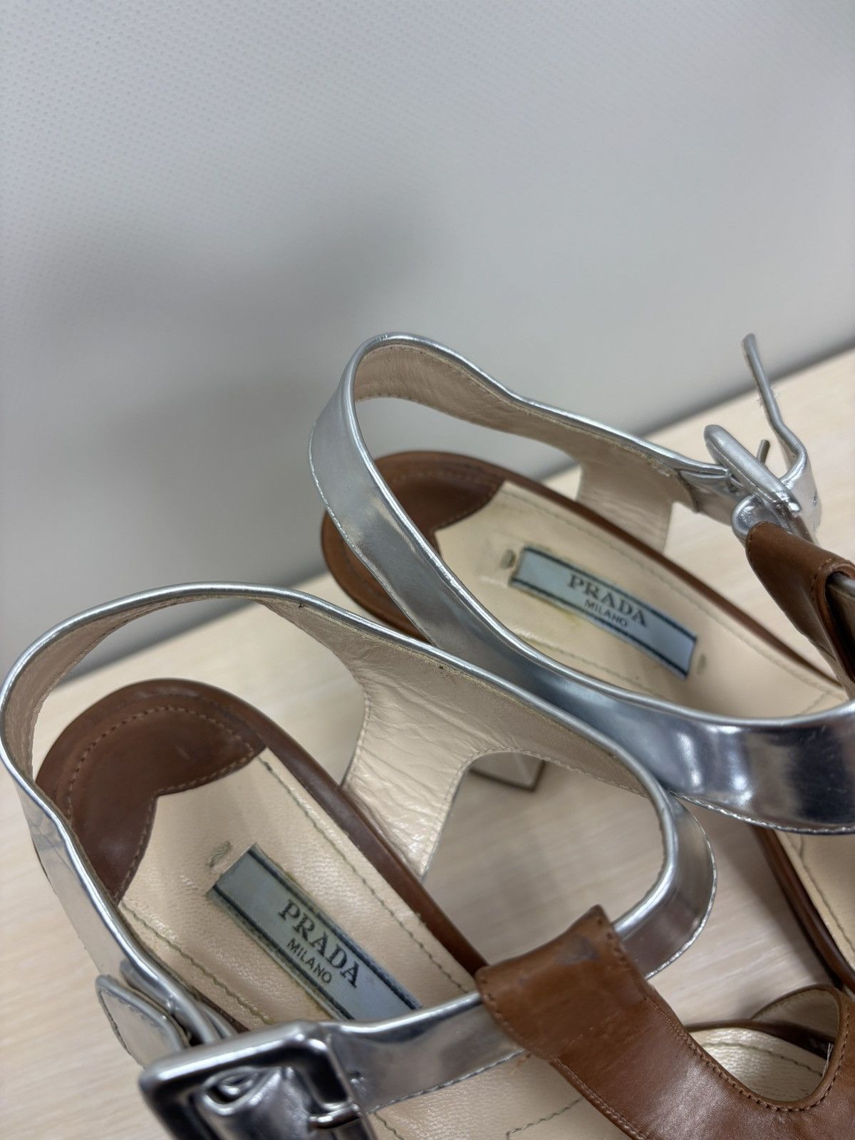 Prada Womens heels Prada Size 36 1/2 Color Brown Size US 6.5 / IT 36.5 - 4 Thumbnail
