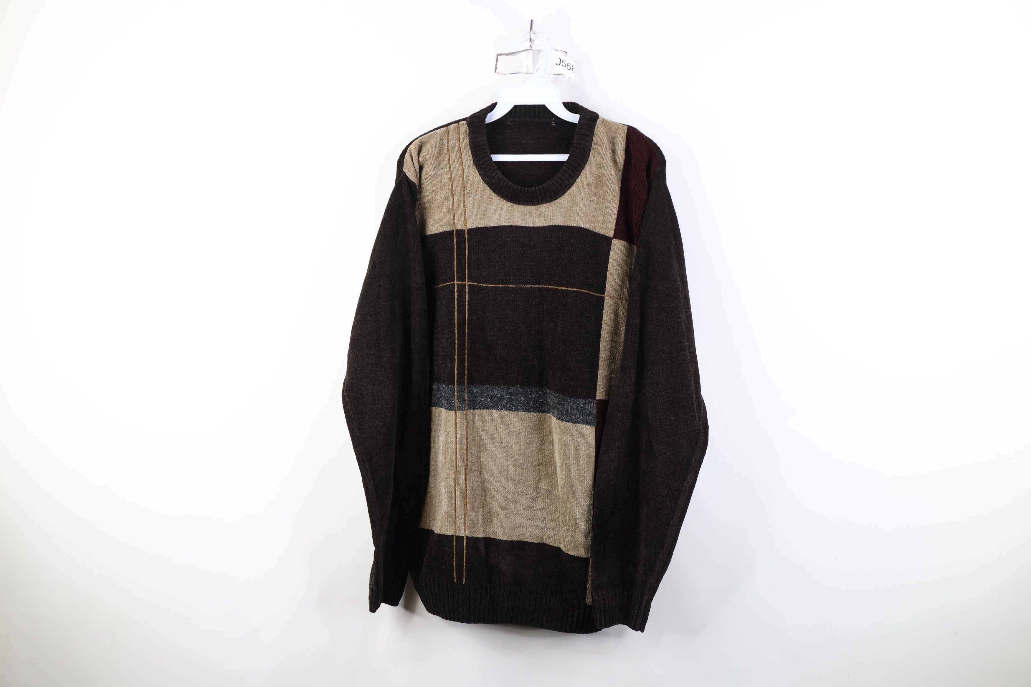 Vintage Vintage 90s Streetwear Fleece Crewneck Sweater Earth Tone Size US XL / EU 56 / 4 - 1 Thumbnail