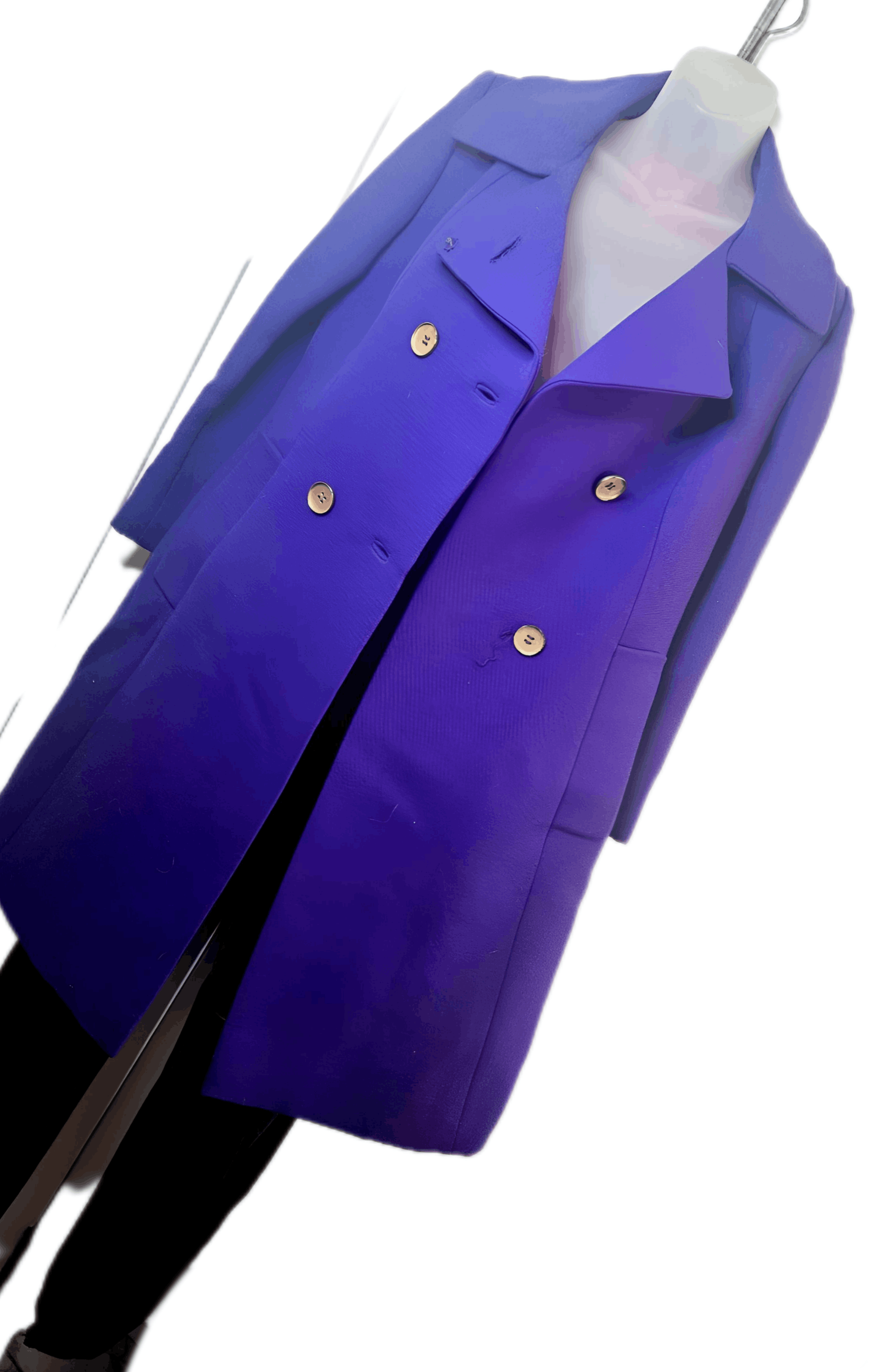 Other Vintage Mod Purple 1960s Wool Coat Hot Pink Lining Women’s Size M / US 6-8 / IT 42-44 - 3 Thumbnail