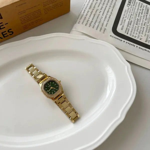Jewelry Gold Octagon Face Women's Watch with Crystal Accents Size ONE SIZE - 3 Thumbnail