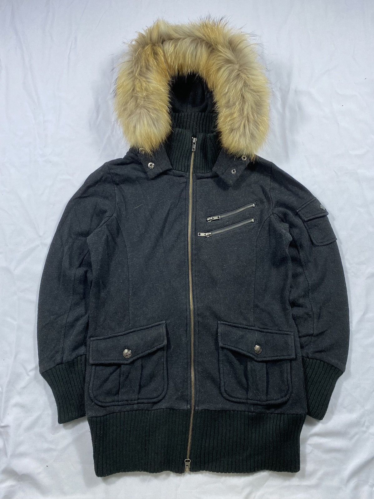 Hysteric Glamour Japanese Black Number Authentic Zip Fur Hoodie ifsix style Size US L / EU 52-54 / 3 - 1 Thumbnail