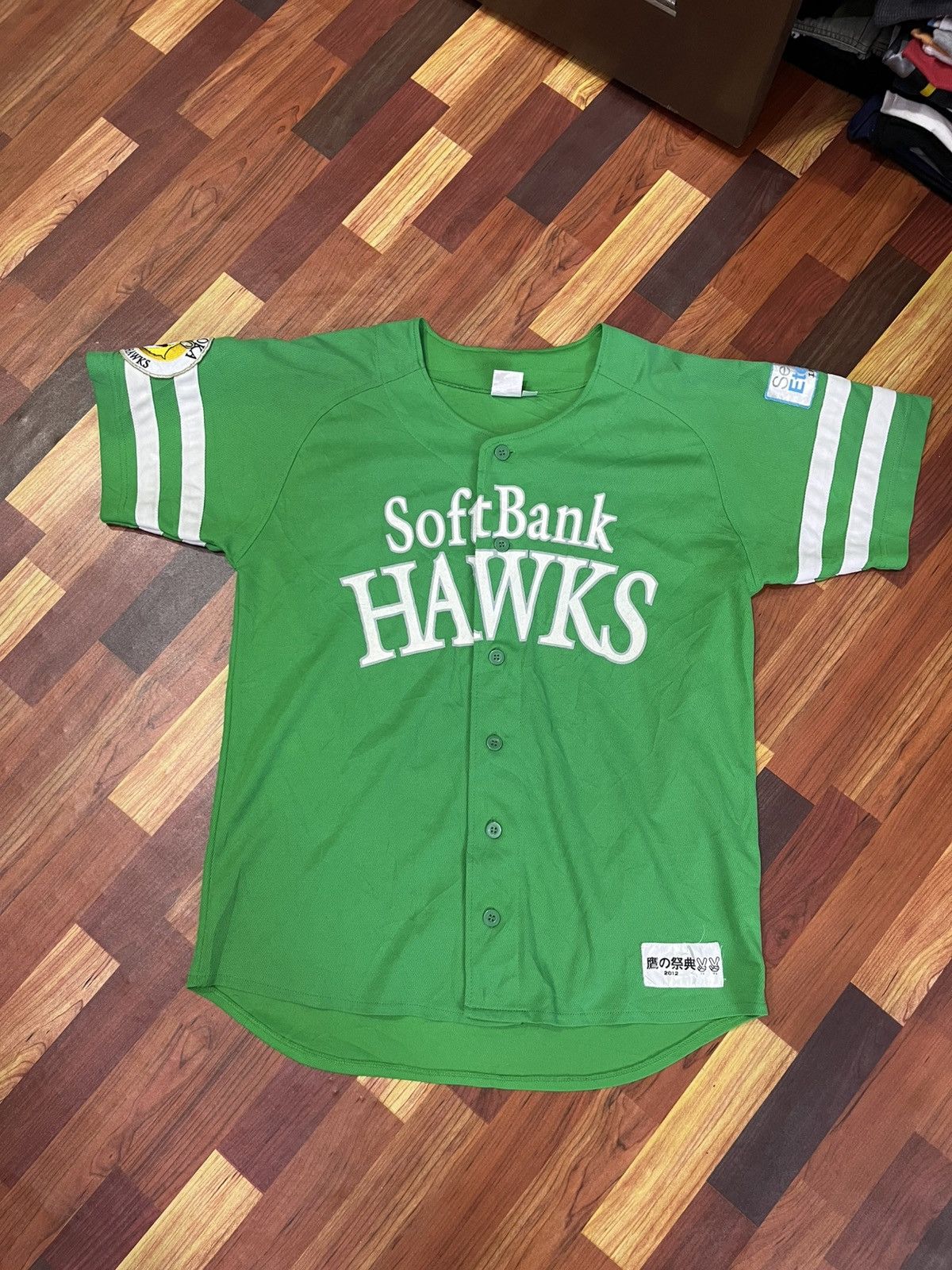 Japanese Brand SoftBank Hawks 2012 Festival Jersey Green Size L Size US L / EU 52-54 / 3 - 10 Thumbnail