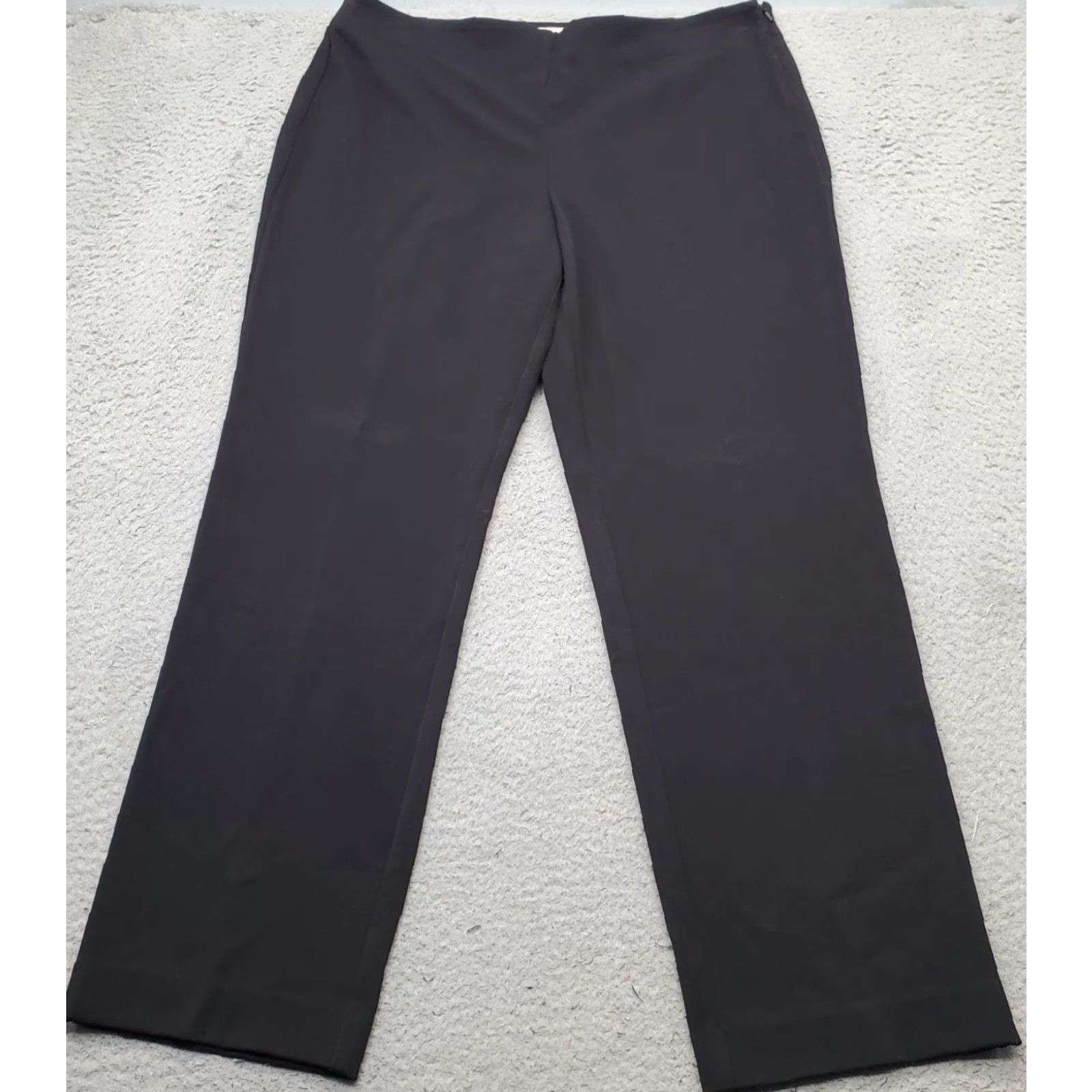 Talbots Talbots Heritage Pants Womens 14 Black Career Stretch Straight Leg Side Zip Pants Size 36" / US 14 / IT 50 - 2 Thumbnail