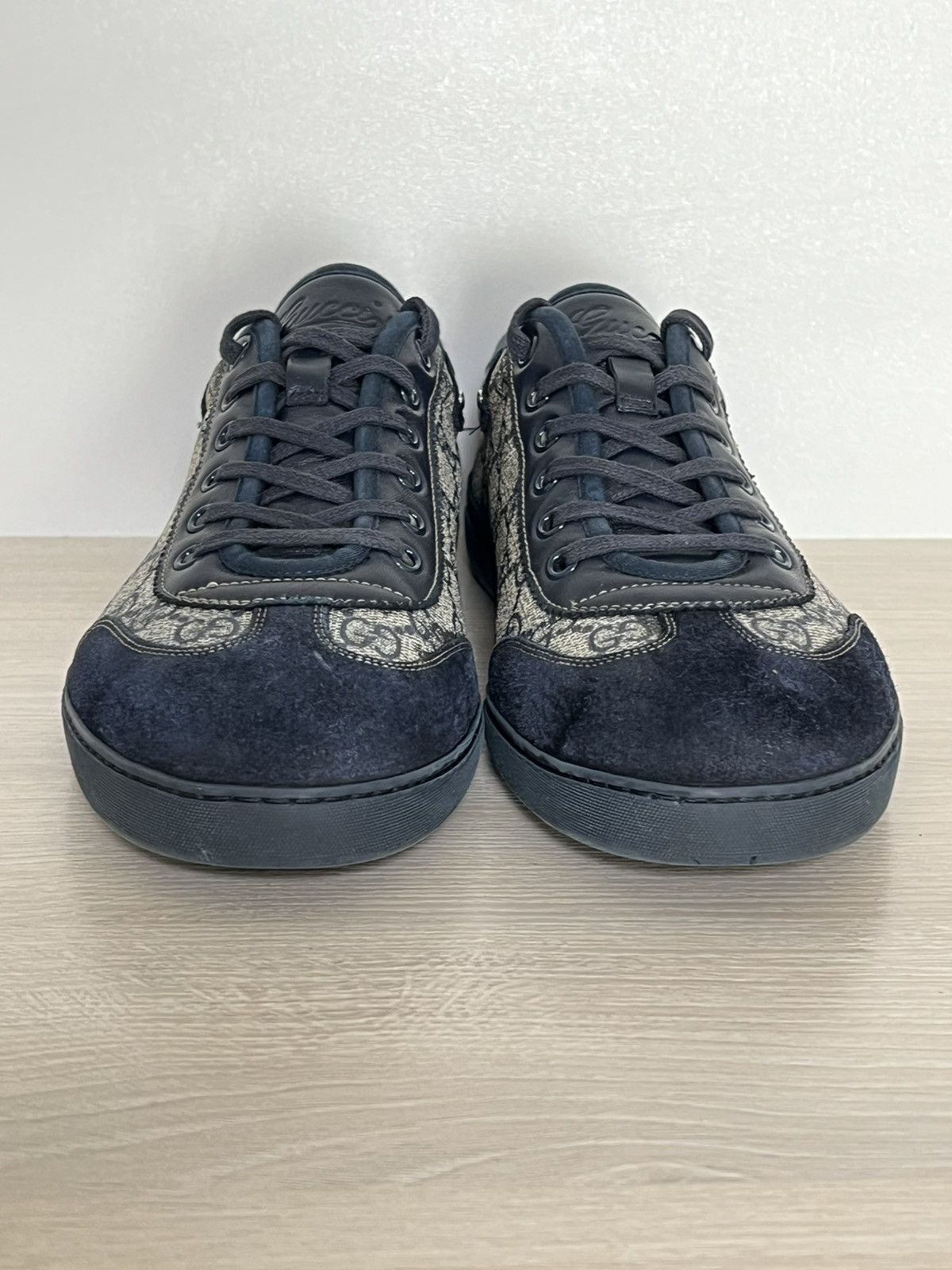 Gucci Gucci GG Supreme Monogram Canvas Sneakers Navy Suede Size US 9.5 / EU 42-43 - 5 Thumbnail