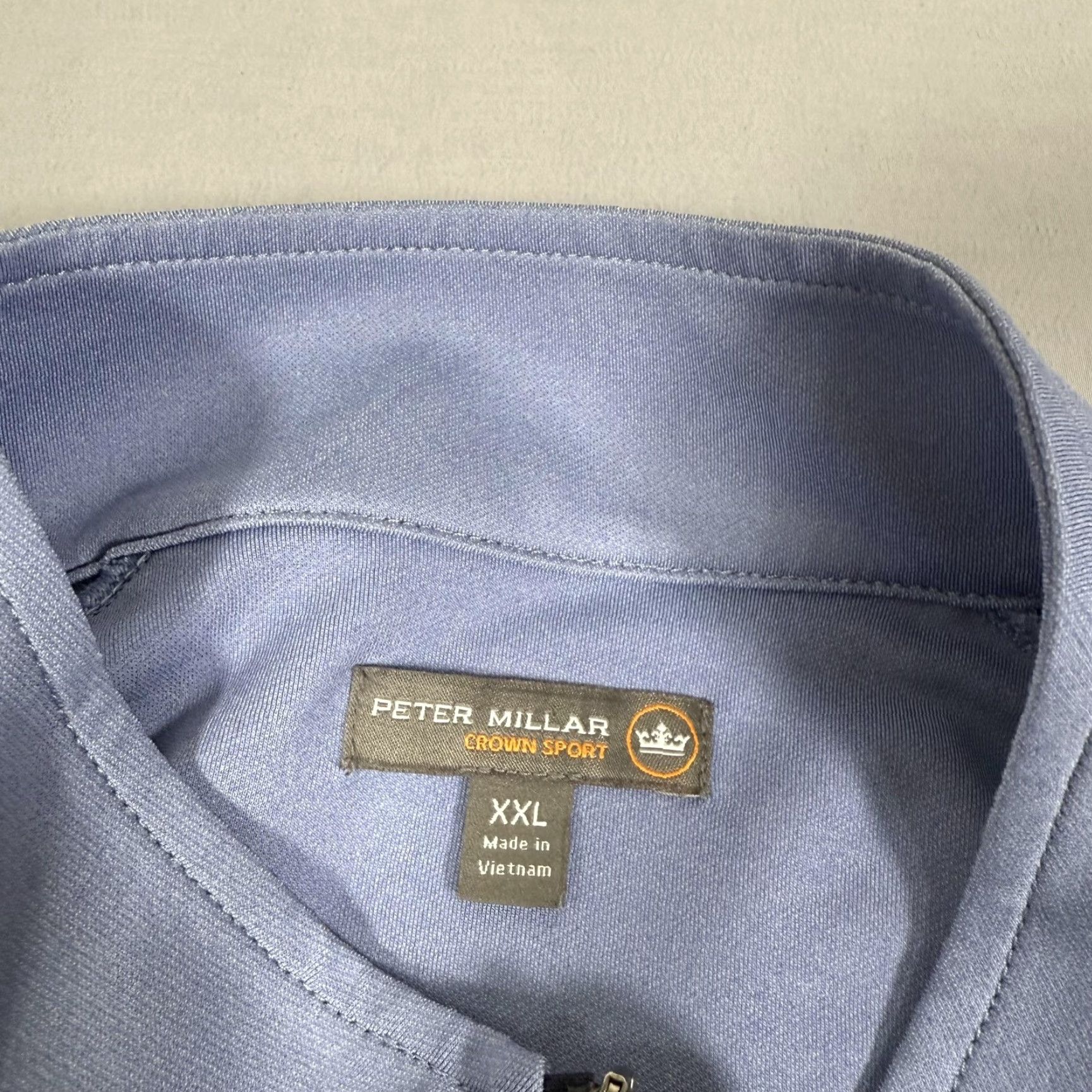 Peter Millar Peter Millar Shirt Mens 2XL Blue Stripe 1/4 Zip Crown Sport Golf Sweater Stretch Size US XXL / EU 58 / 5 - 6 Thumbnail