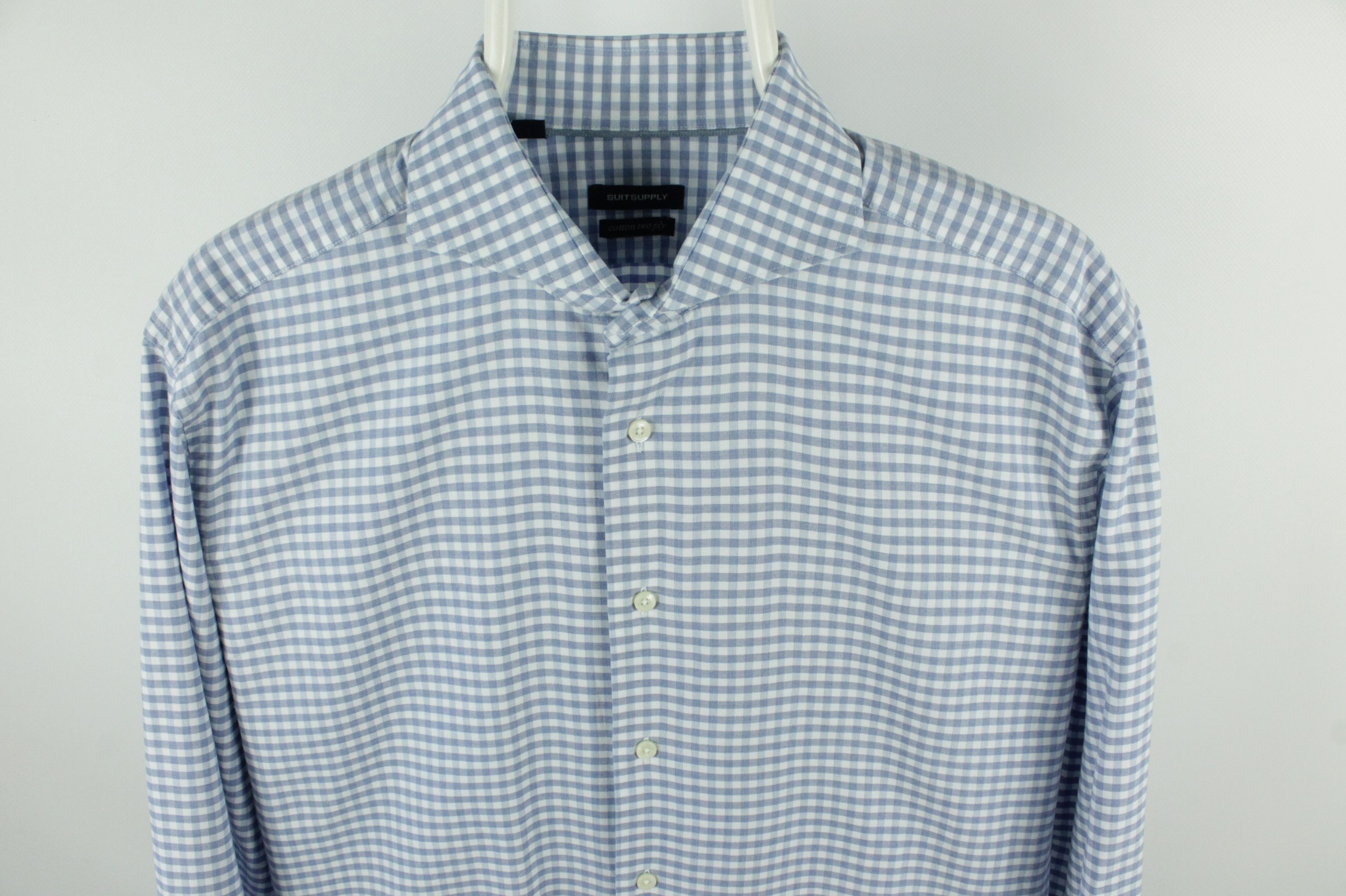Suitsupply Suitsupply Monaco Cotton Two Ply Slim Fit Check Formal Shirt Size US L / EU 52-54 / 3 - 2 Thumbnail