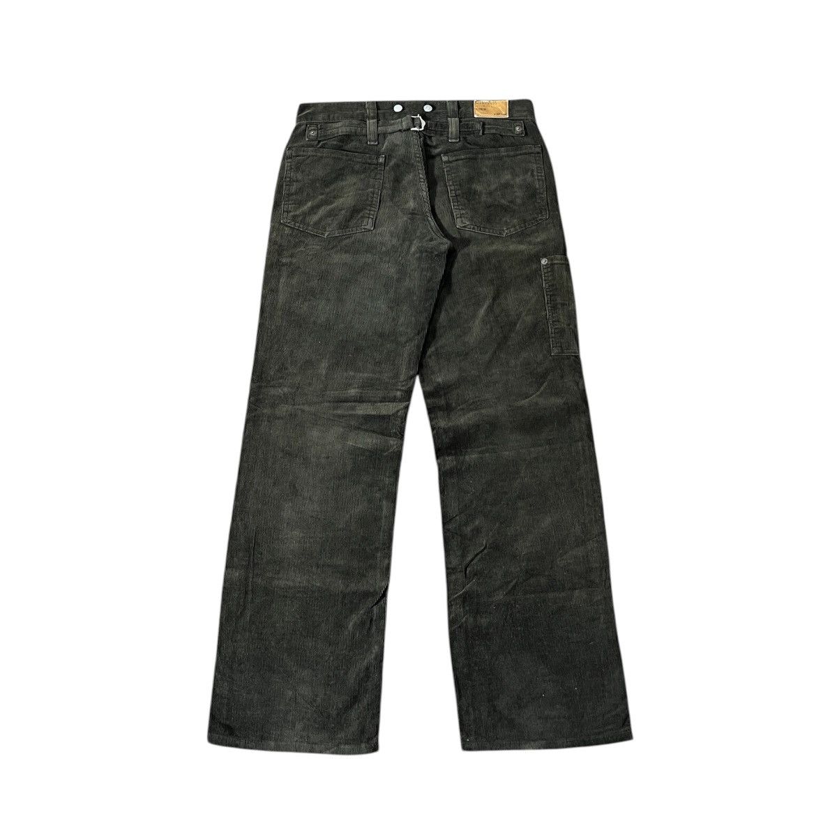 Margaret Howell Edwin x Margaret Howell Green Carduroy Pant Buckel Back Lgb Size US 29 - 3 Thumbnail