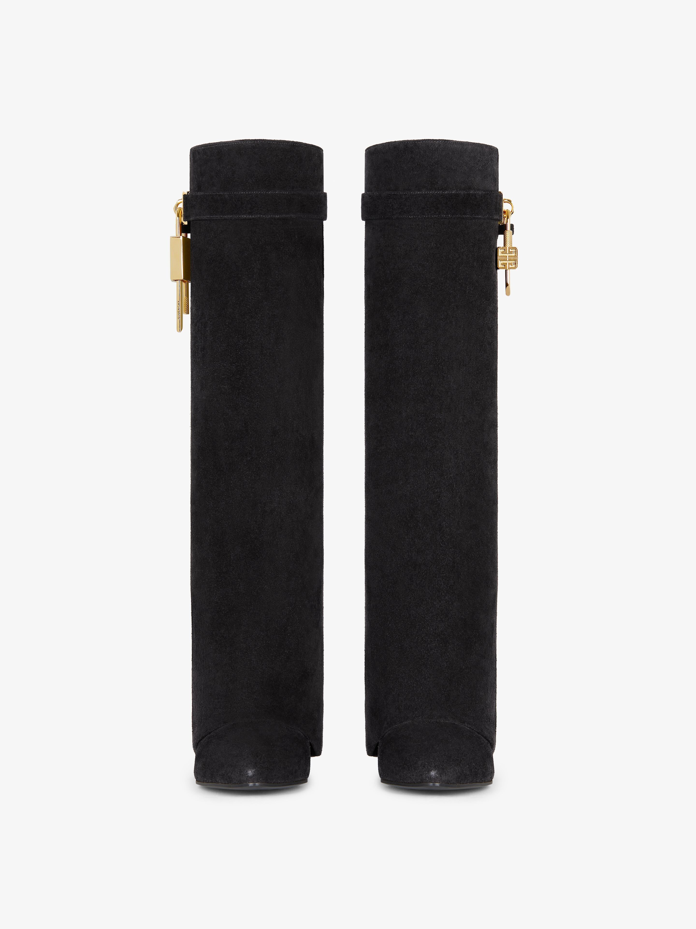 Givenchy o1srvl11e0525 Shark Lock Boots In Suede in Black Size US 12 / IT 42 - 3 Thumbnail