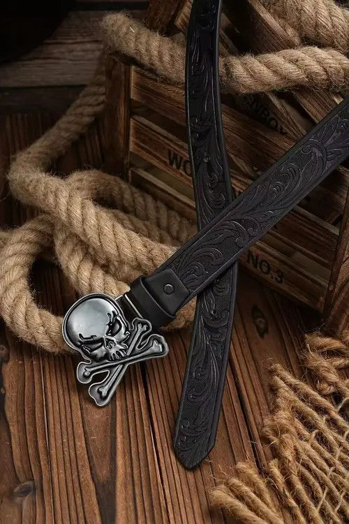 Leather Chihiro x Ayumi Skull alloy PU leather belt Size ONE SIZE - 5 Thumbnail