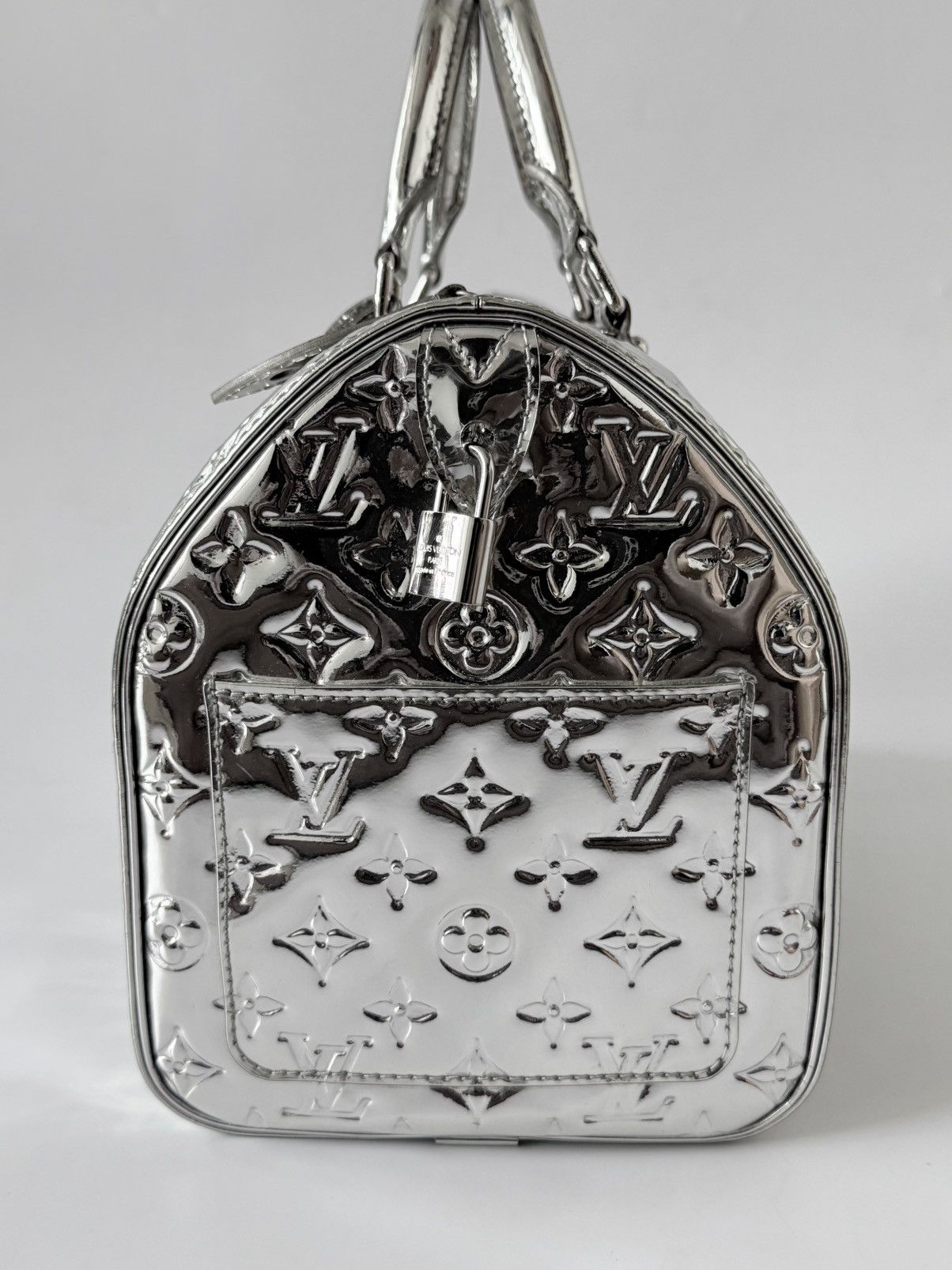 Louis Vuitton Louis Vuitton Limited Silver Monogram Miroir Speedy 30 Bag Size ONE SIZE - 9 Thumbnail