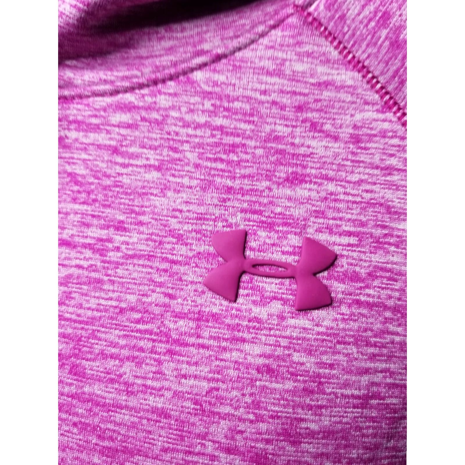 Under Armour Womens XS Under Armour Hoodie Loose Fit Pink Twist Coldgear Fleece Crew Neck Pullover Activewear Size XS / US 0-2 / IT 36-38 - 3 Thumbnail