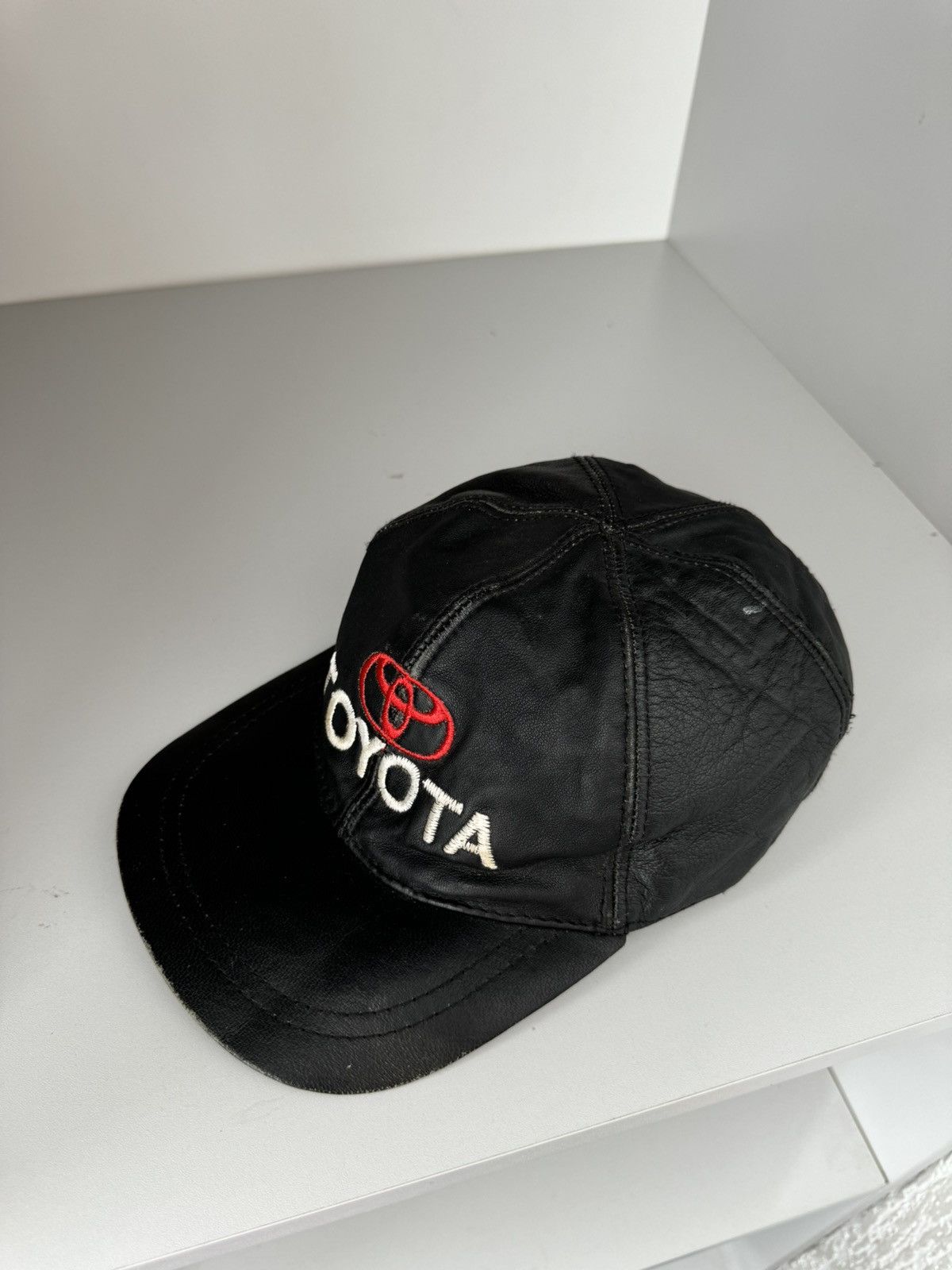 Leather Toyota Racing Vintage Logo Leather Cap Size ONE SIZE - 5 Thumbnail